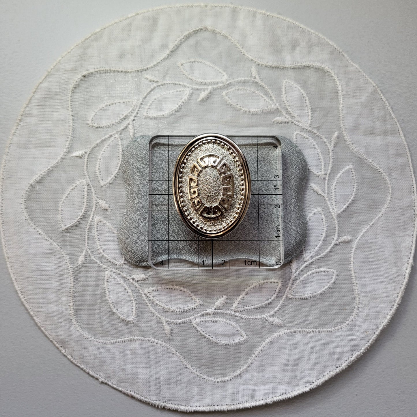 Posts - PCI Silver Meander Oval Stud Earrings