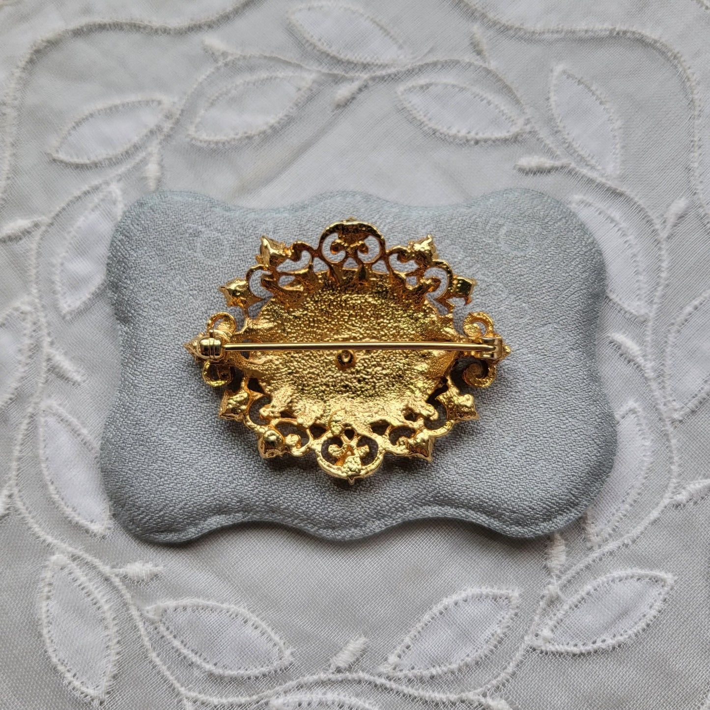 Brooch - Victorian Style Blue Enamel Brooch