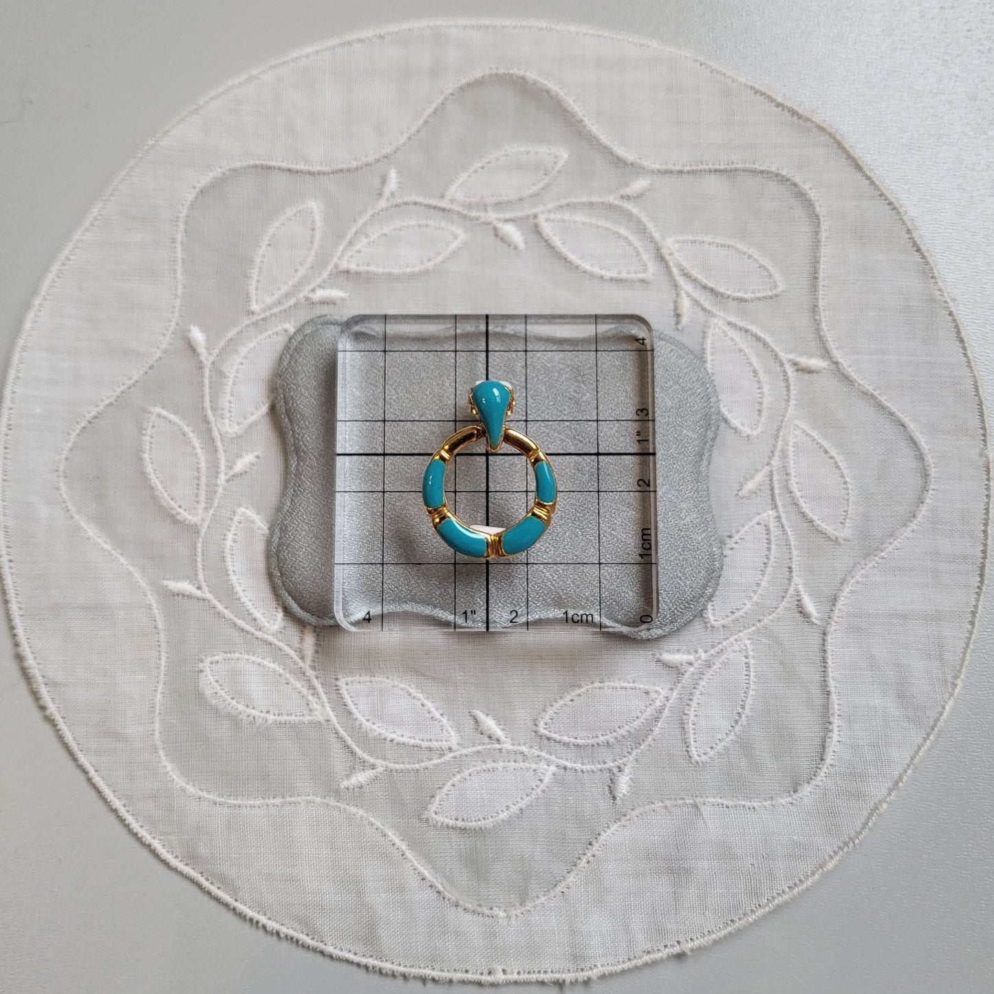 Posts - Turquoise Enamel Small Door Knocker Pierced Earrings