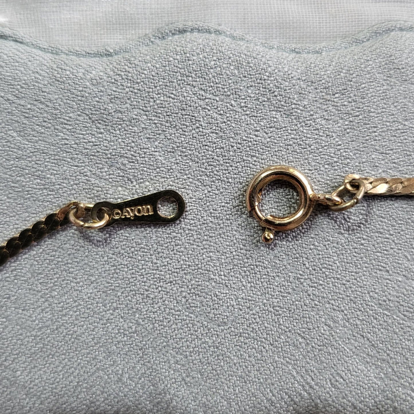 Bracelet - Avon Crystal Initial M Gold Chain Bracelet