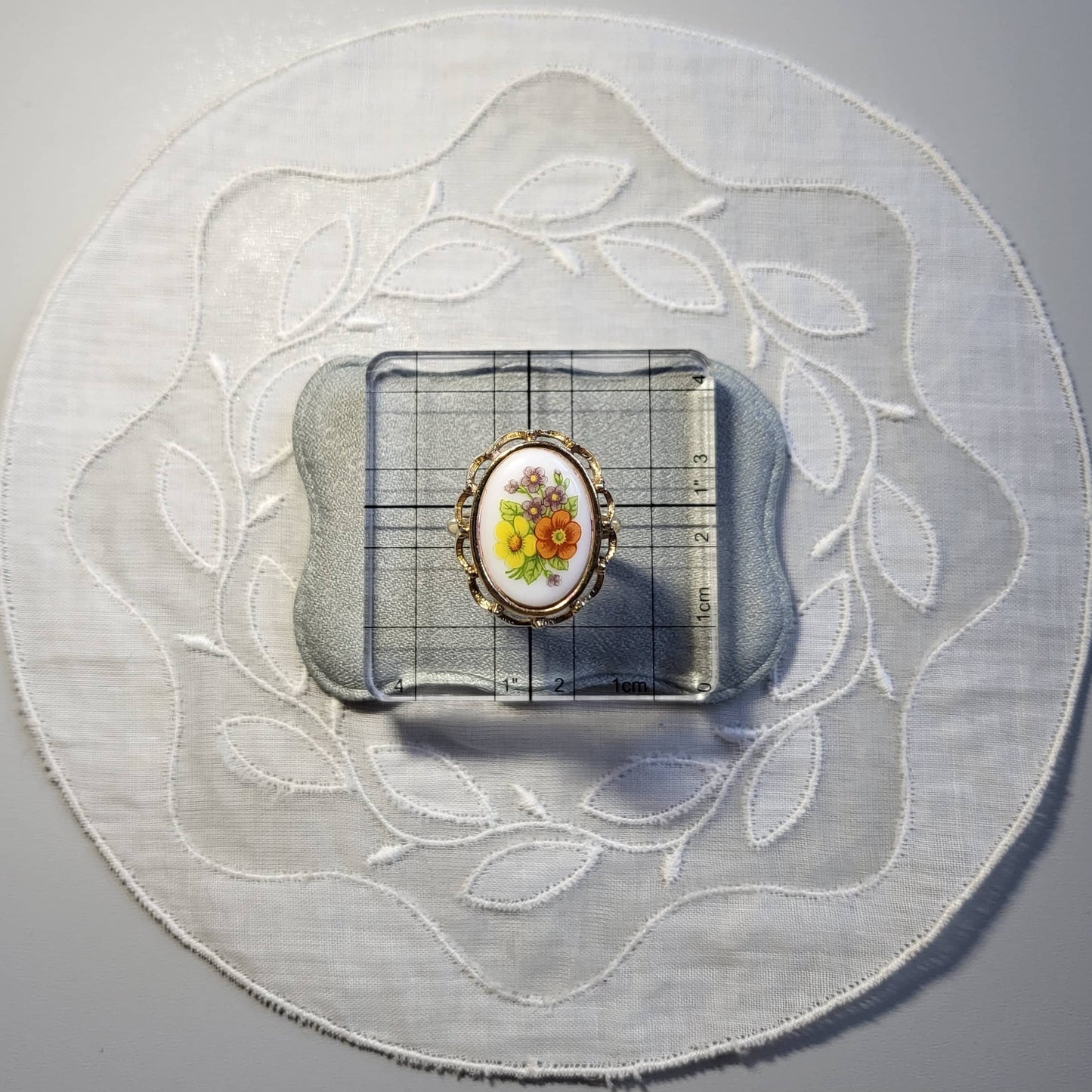 Ring - Avon Flower Print Porcelain Ring