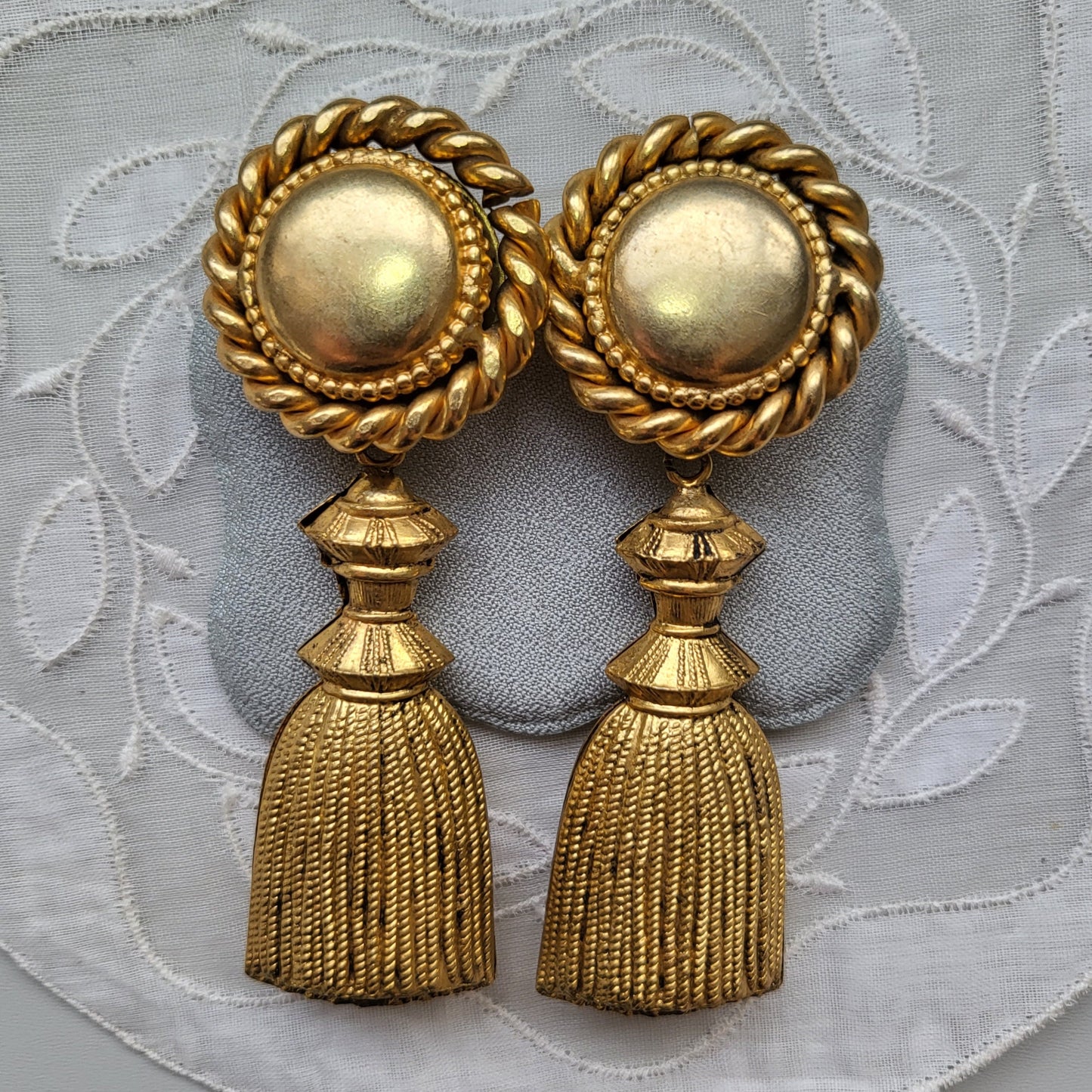 Clip on - Butler and Wilson Gold Statement Tassel Clip on Earrings