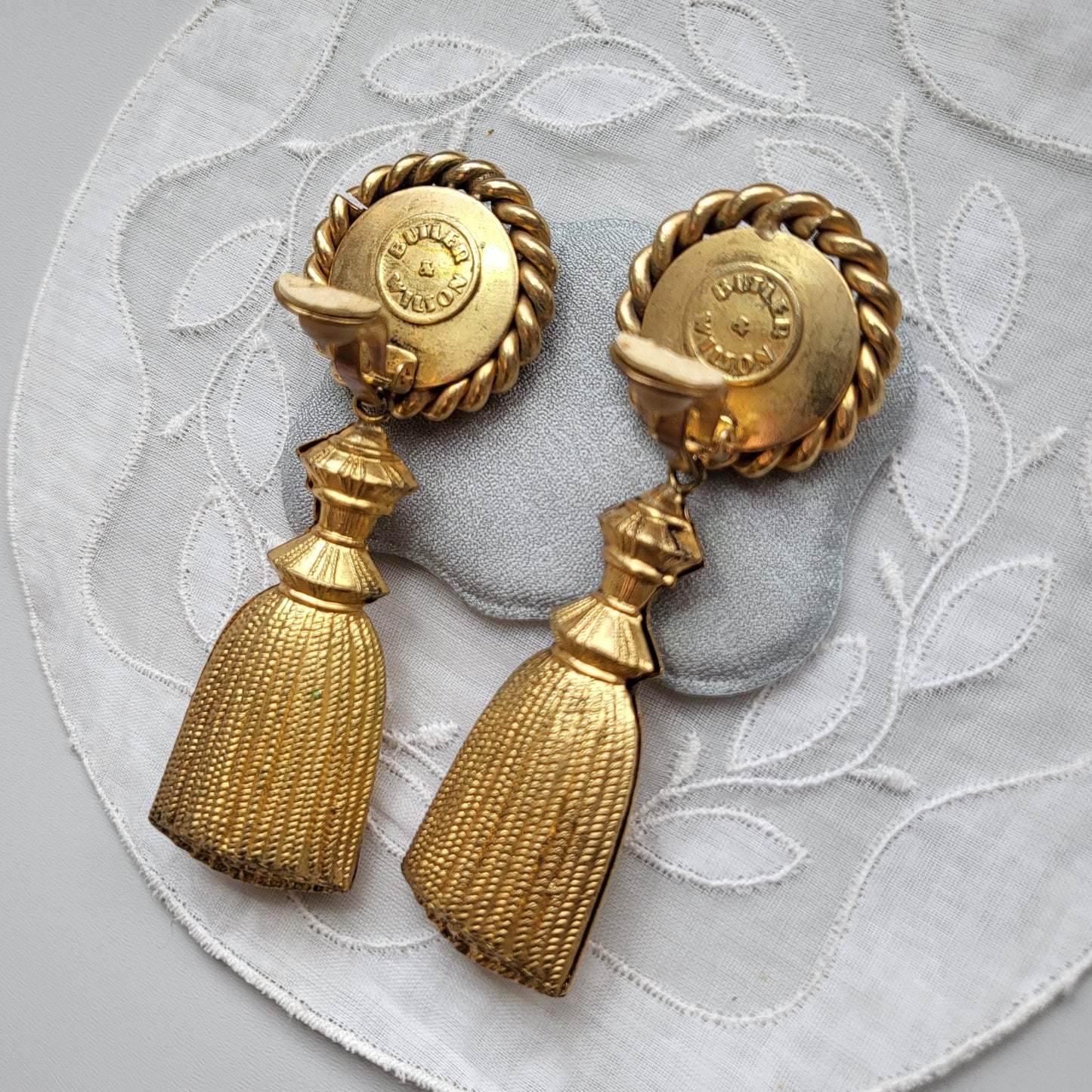 Clip on - Butler and Wilson Gold Statement Tassel Clip on Earrings