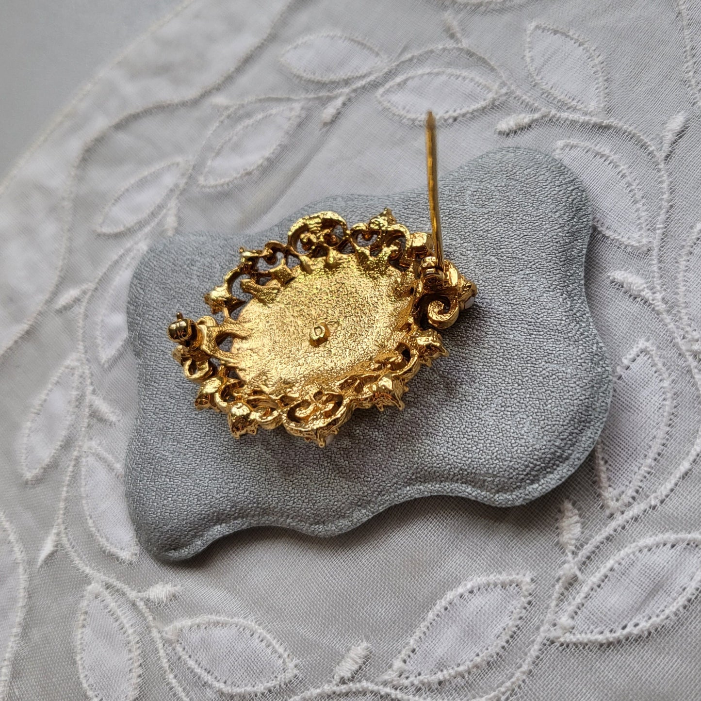 Brooch - Victorian Style Blue Enamel Brooch