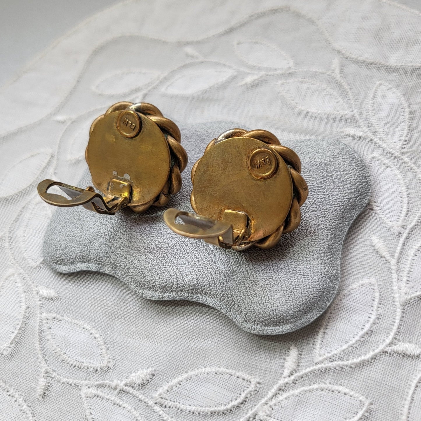 Clip on - Butler and Wilson Black Cabochon Glass Clip on Earrings