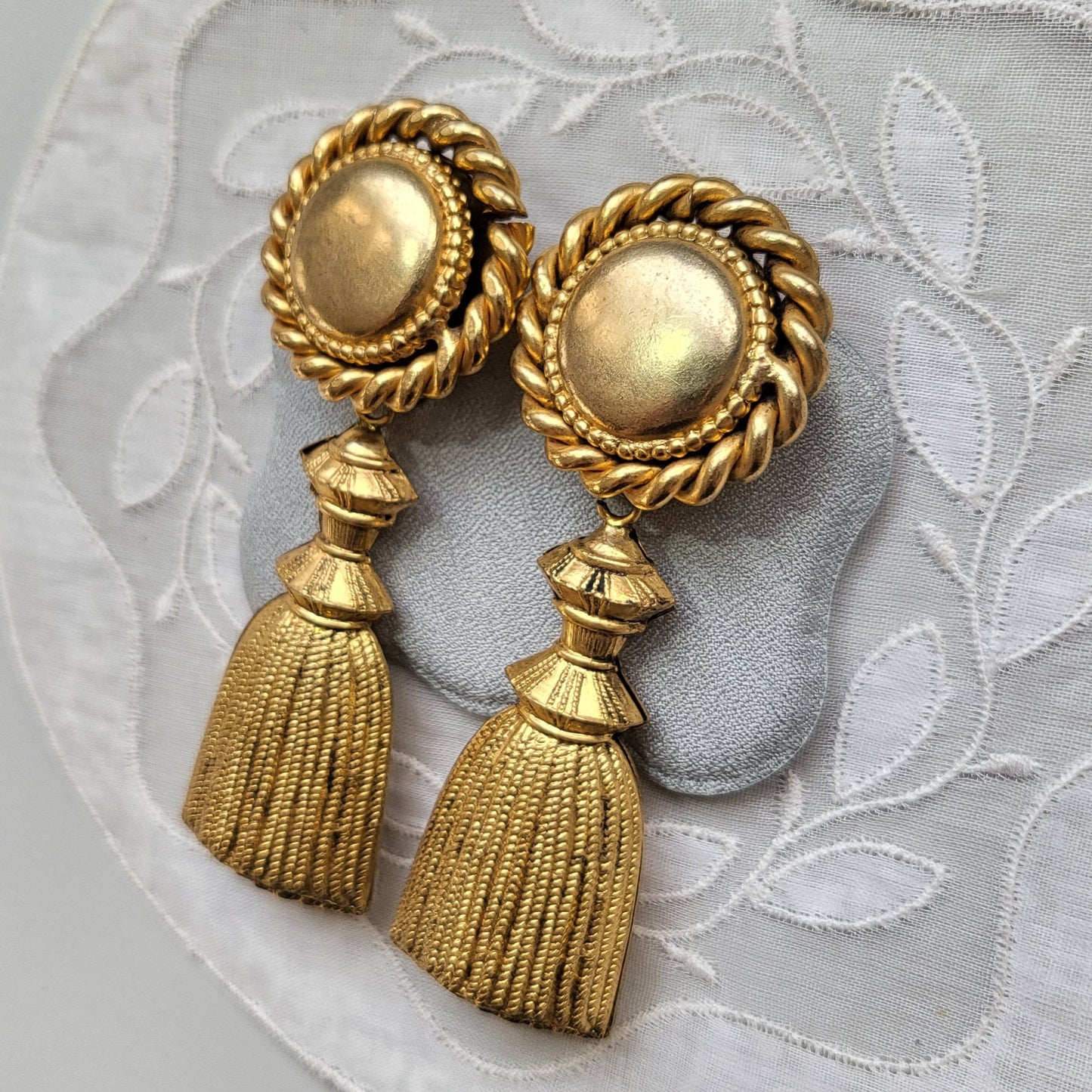 Clip on - Butler and Wilson Gold Statement Tassel Clip on Earrings