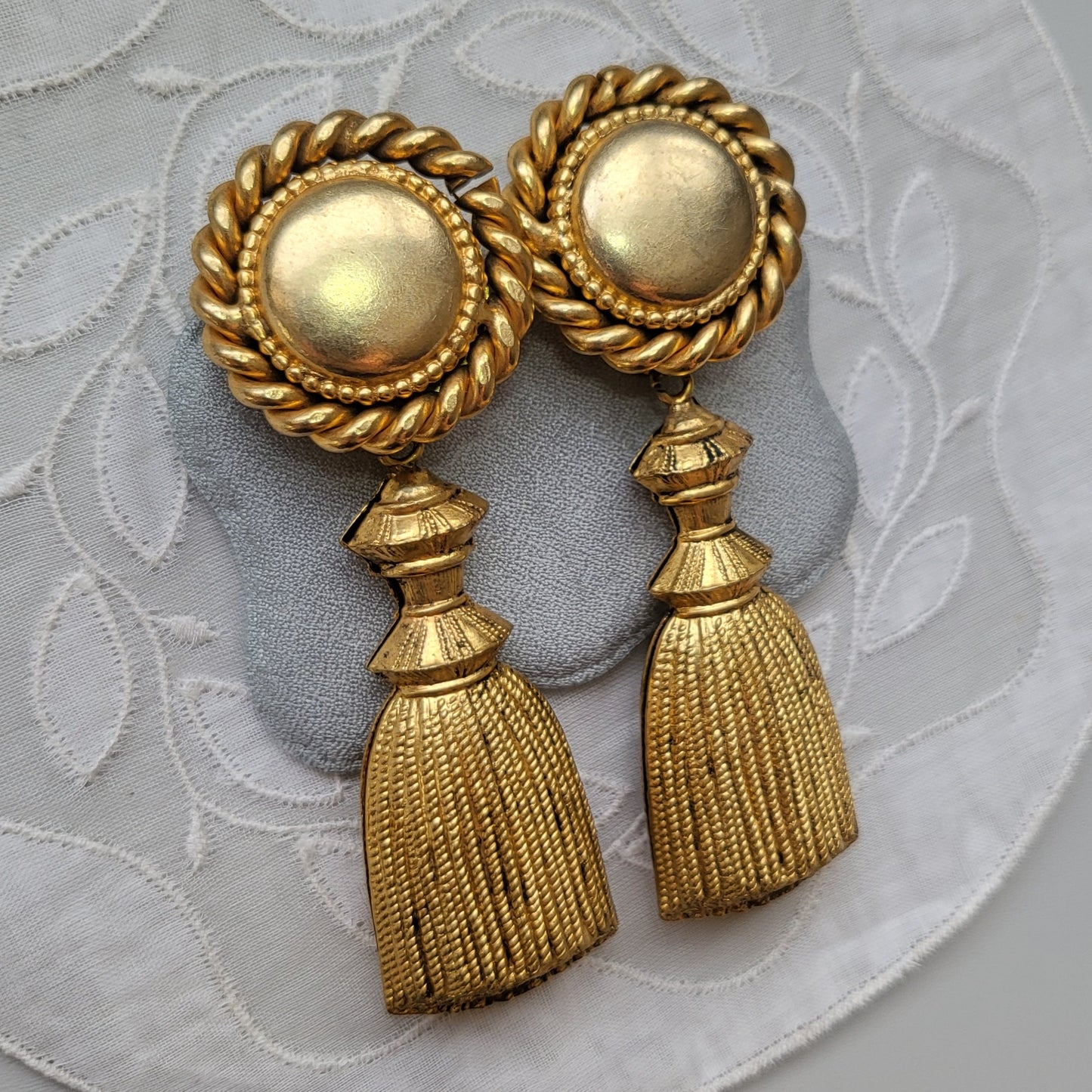 Clip on - Butler and Wilson Gold Statement Tassel Clip on Earrings
