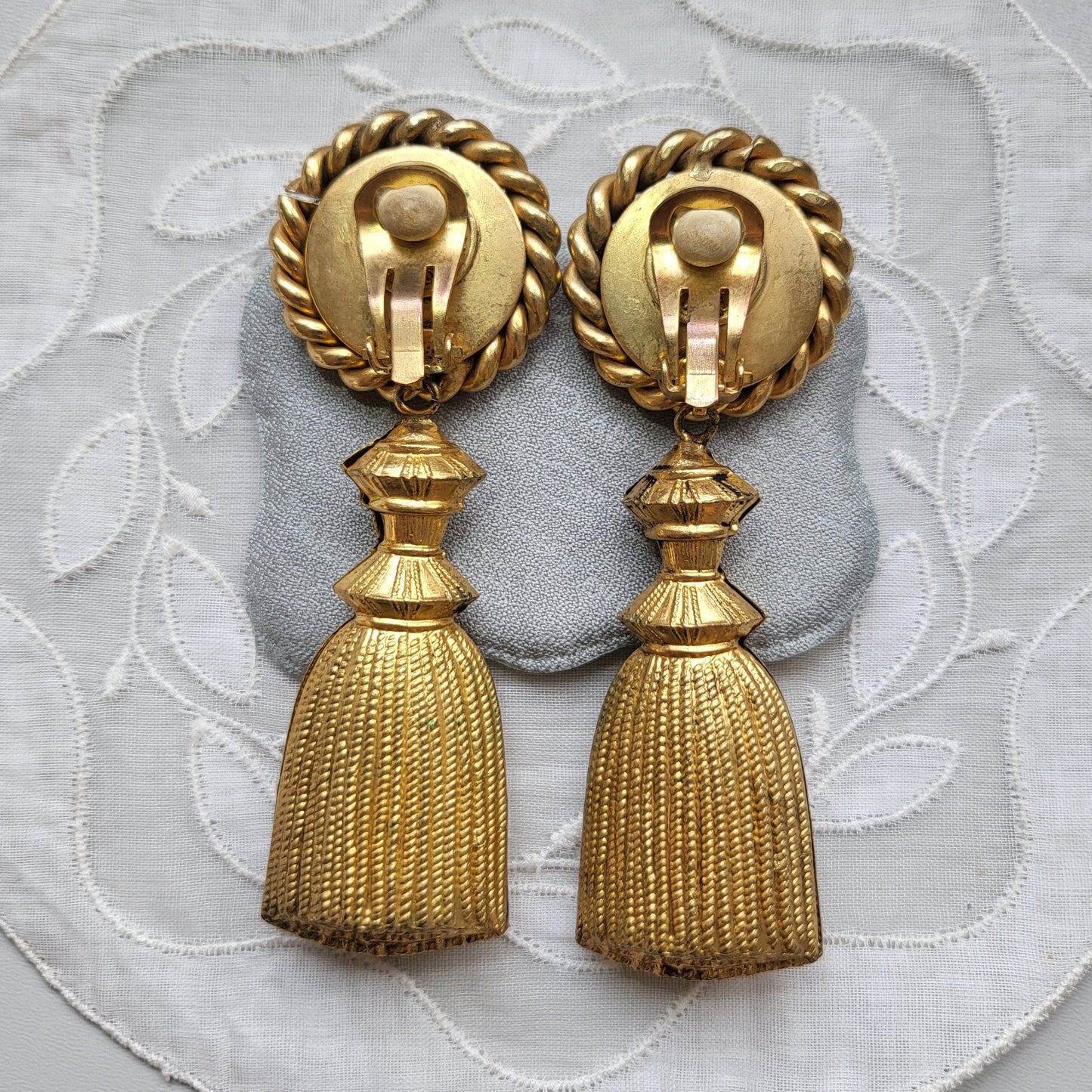 Clip on - Butler and Wilson Gold Statement Tassel Clip on Earrings