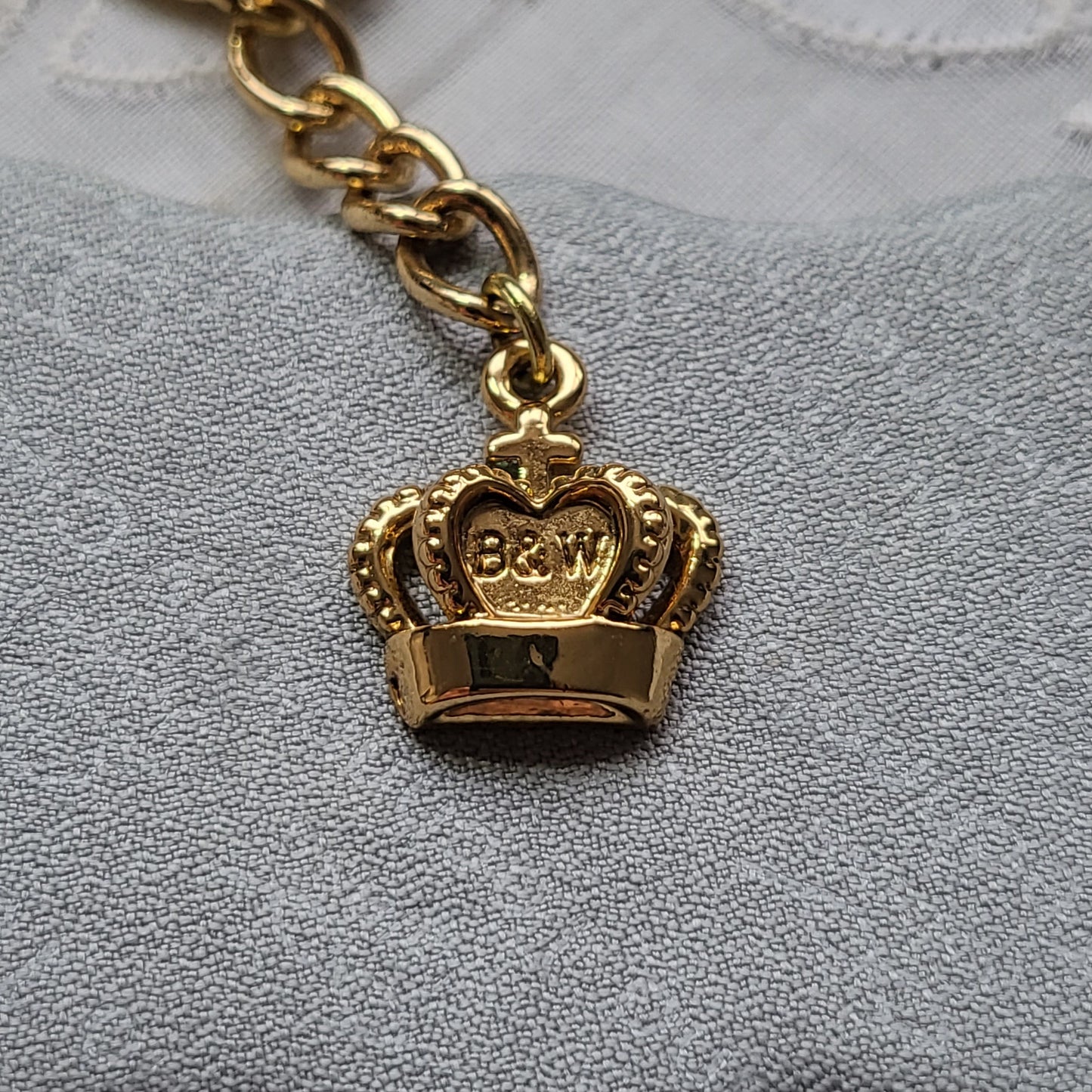 Bracelet - Butler and Wilson Pearl and Crystal Maltese Cross Chain Bracelet