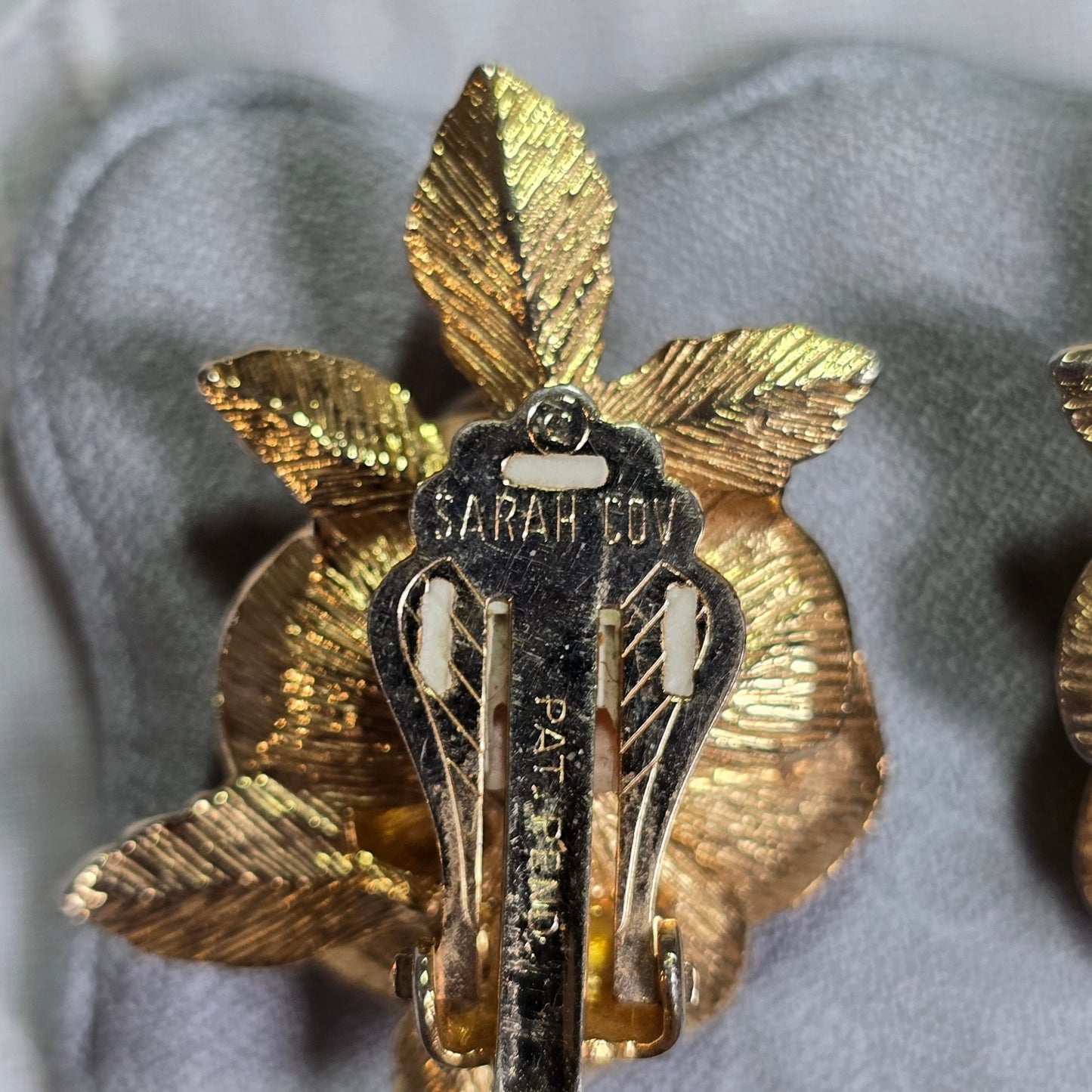 Clip on - Sarah Coventry Gold Rose Clip On Earrings