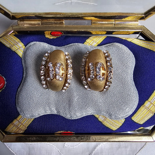 Clip on - Crystal Half Hoop Clip On Earrings