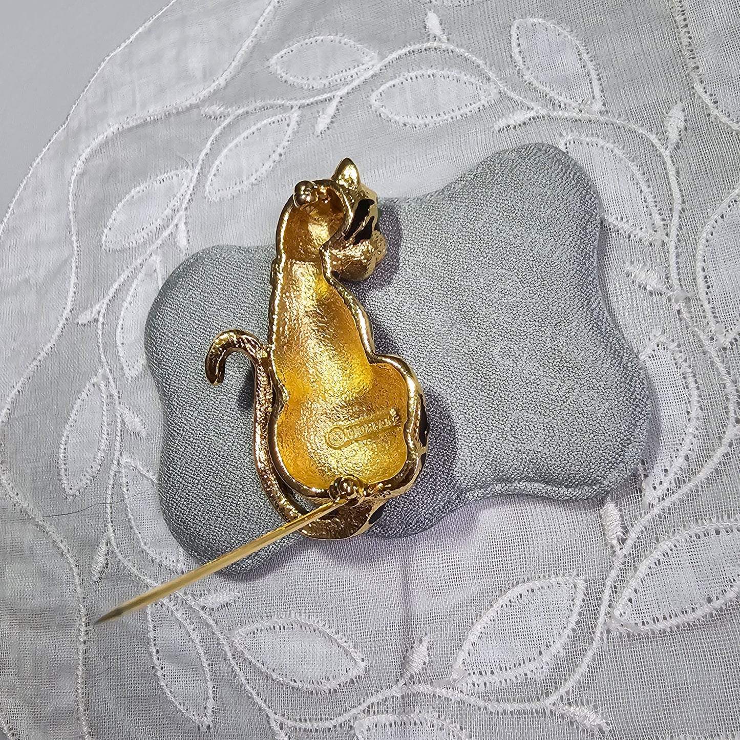 Brooch - D&#39;Orlan Green Eyed Leopard Brooch