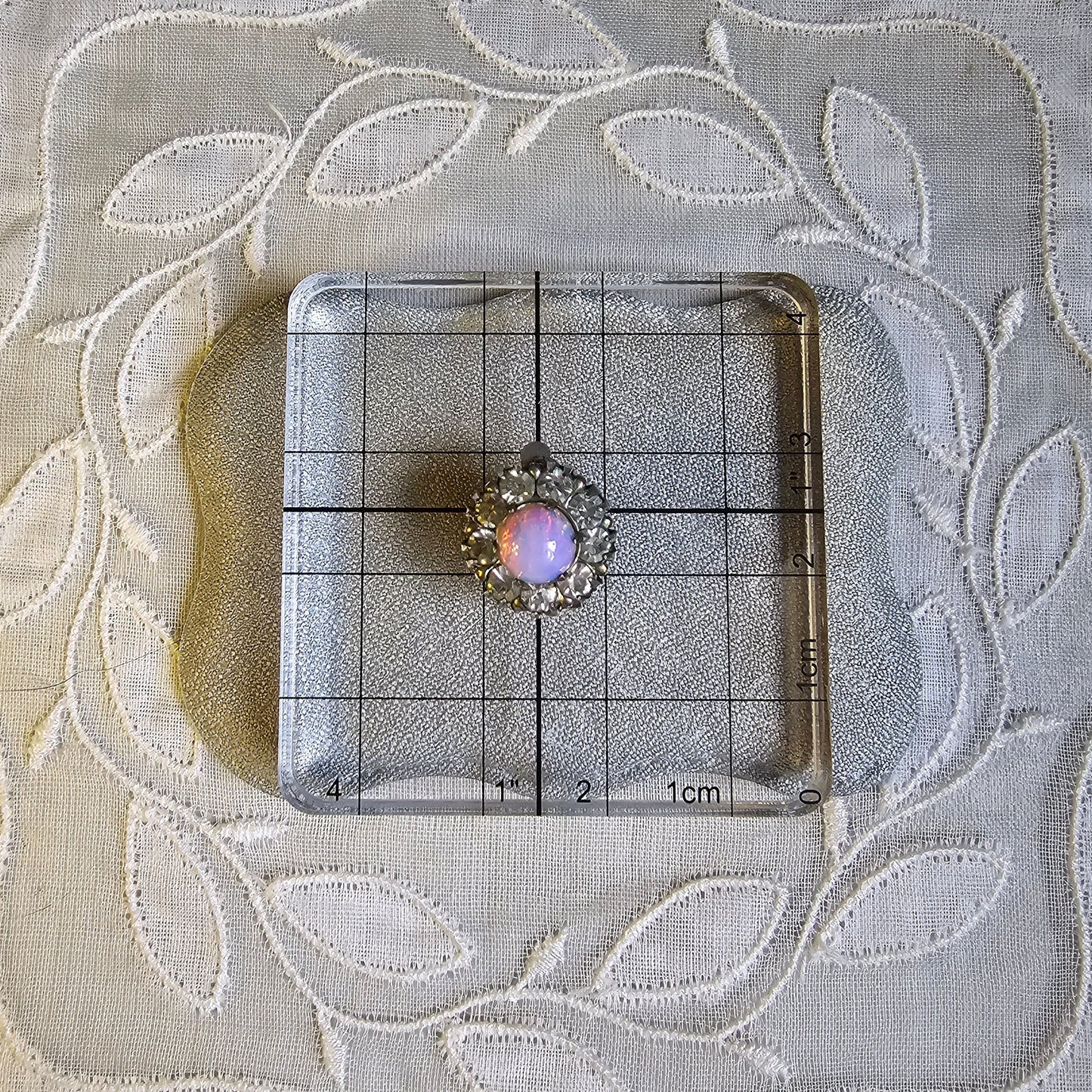 Clip on - Pink Opaline and Clear Crystals Halo Clip on Earrings