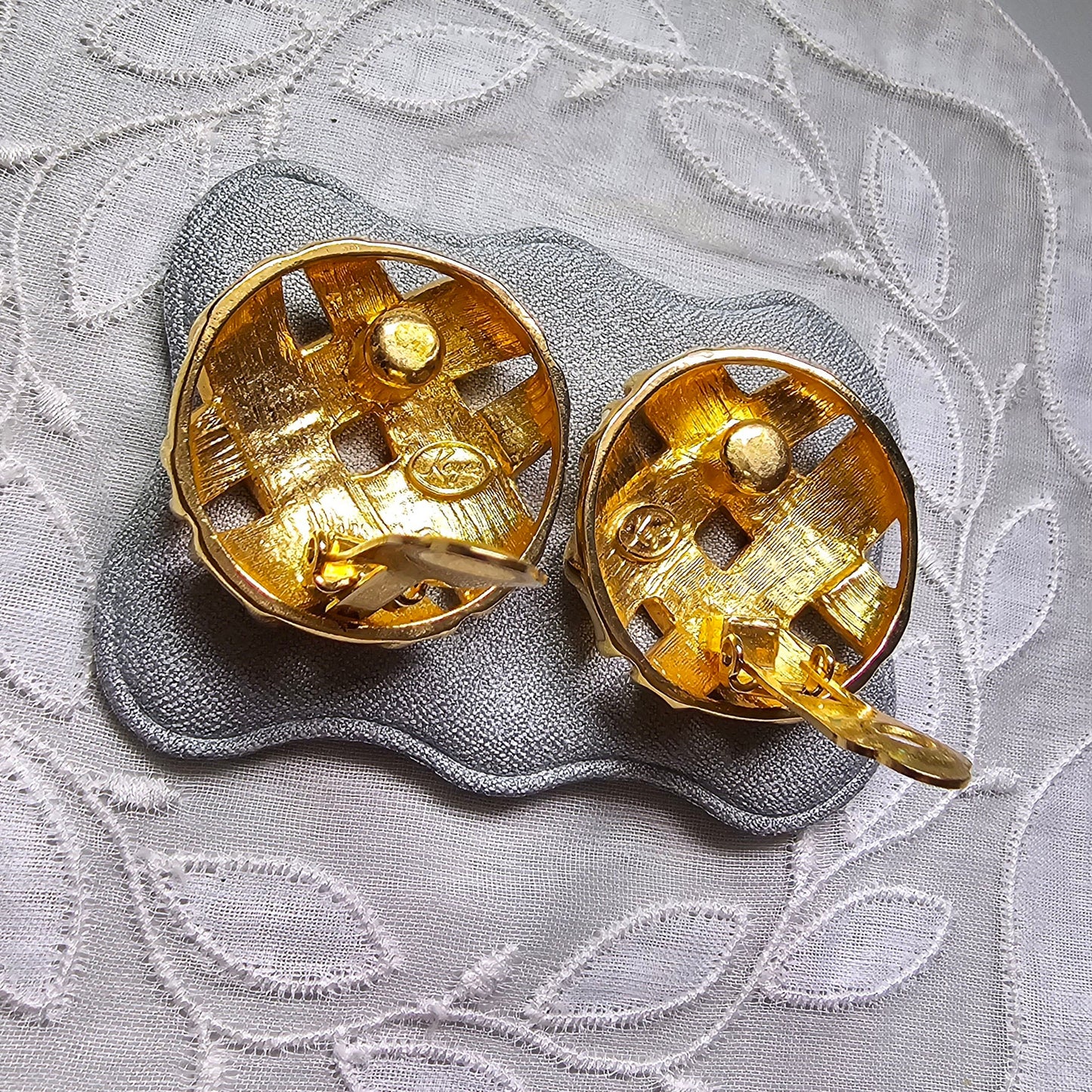 Clip on - Keyes White Enamel Clip on Earrings