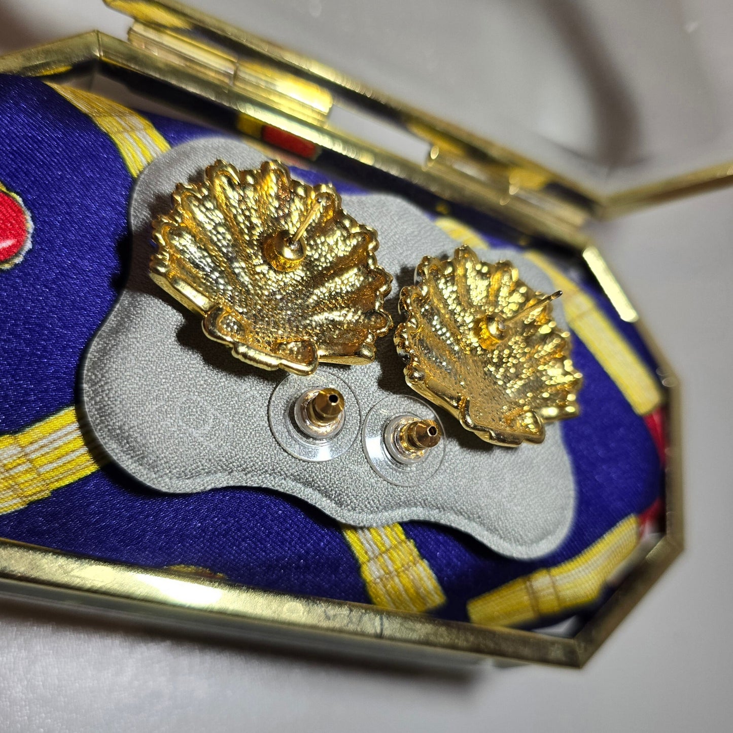 Posts - Gold Crystal Shell Stud Earrings