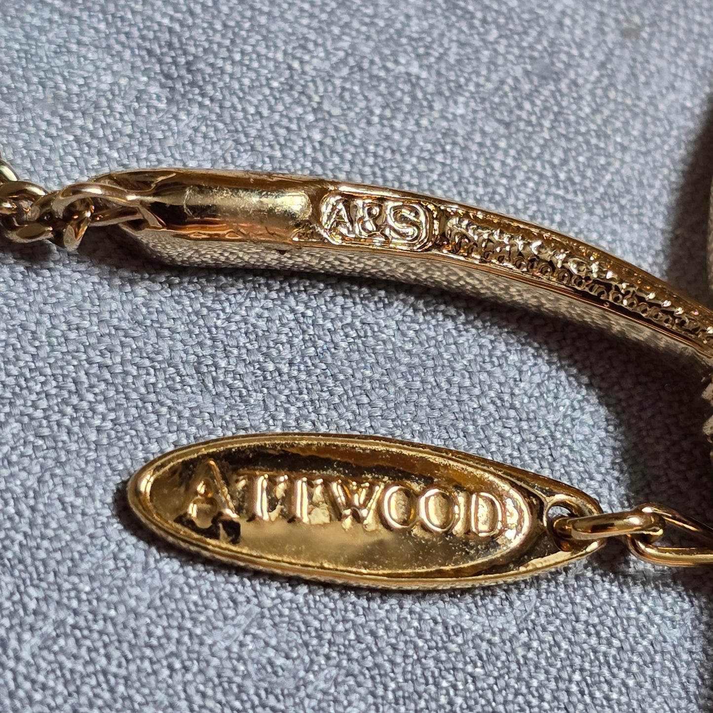 Necklace - Attwood and Sawyer Gold Crystal Ribbon Necklace