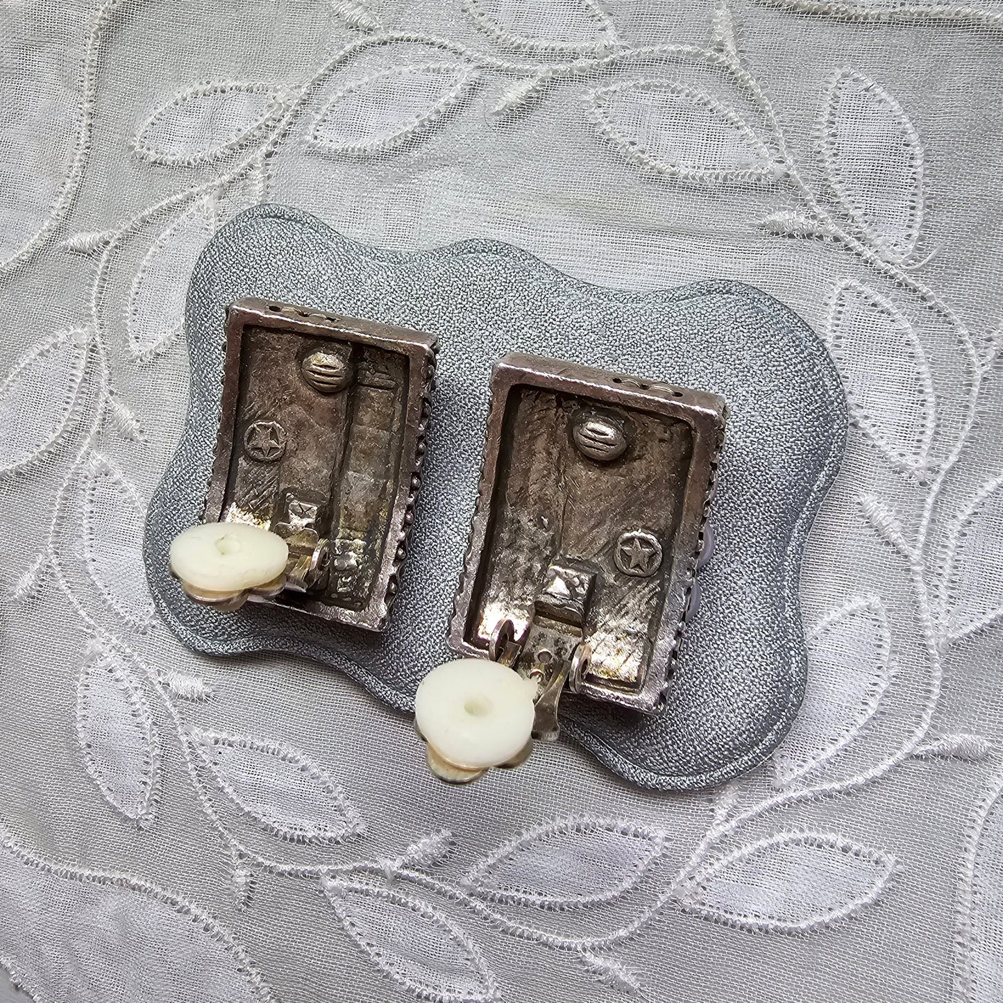 Clip on - Multicolour Iridescent Beads and Pearls Clip On Earrings