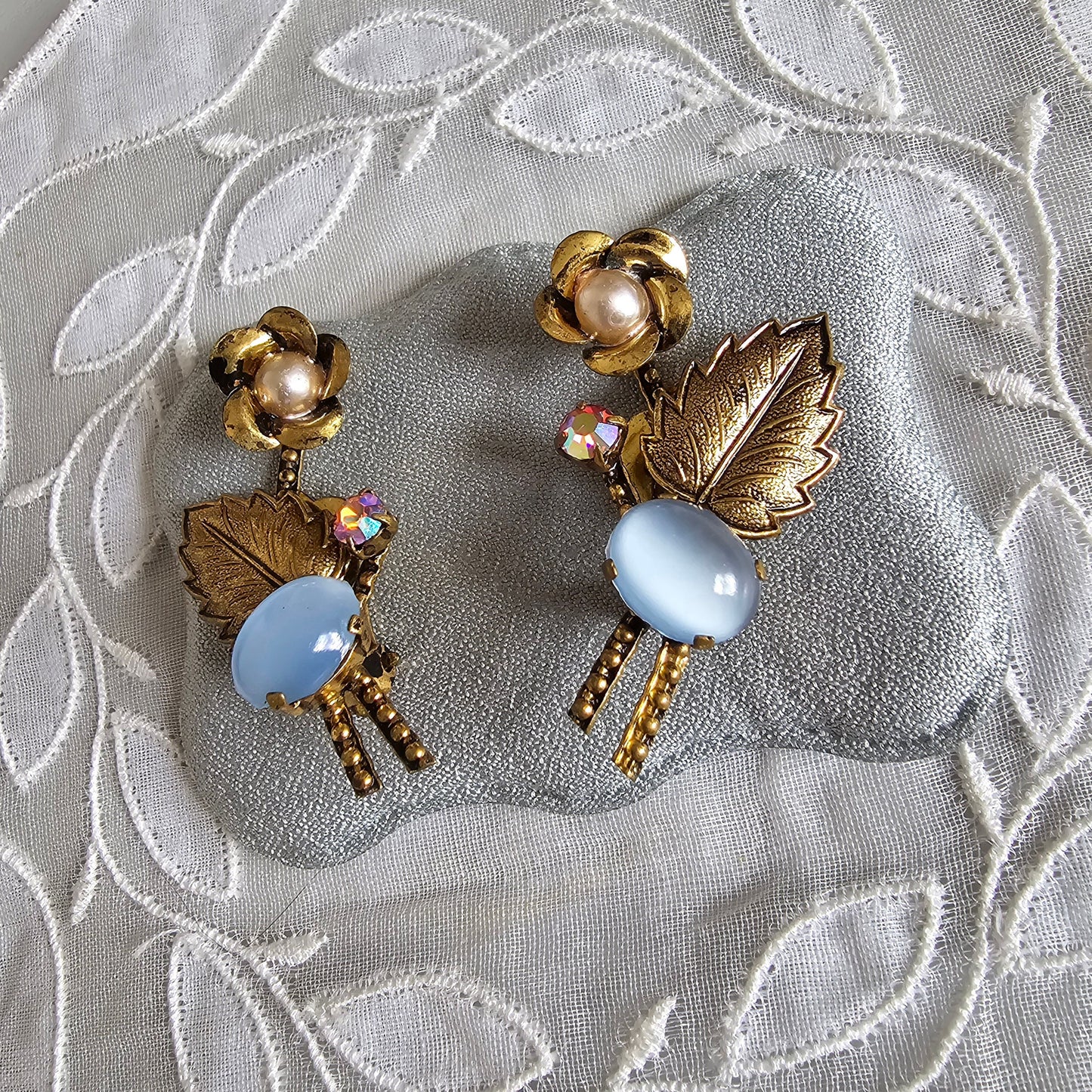 Clip on - Austrian Glass Flower Clip on Earrings