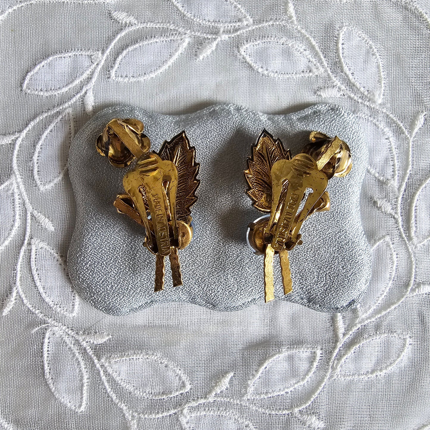 Clip on - Austrian Glass Flower Clip on Earrings