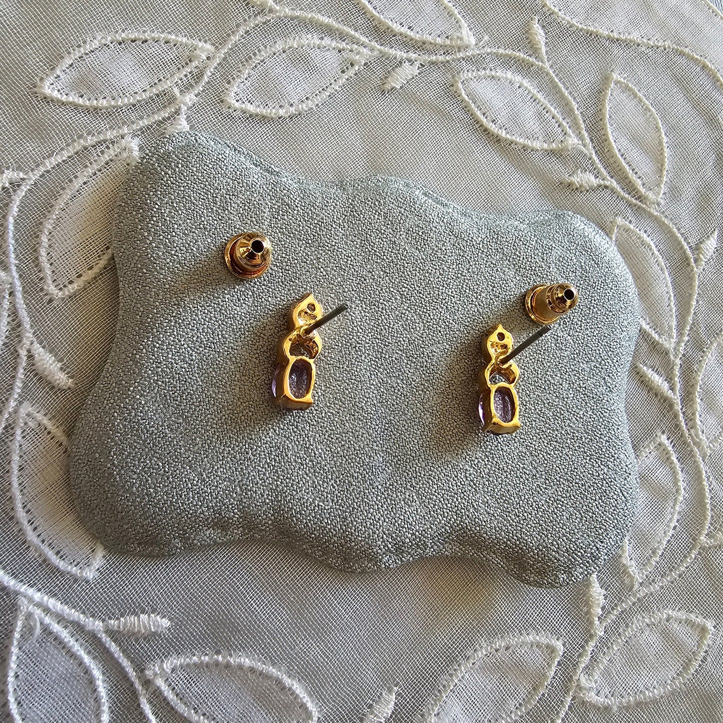 Posts - Twist Purple and Clear Crystal Stud Earrings