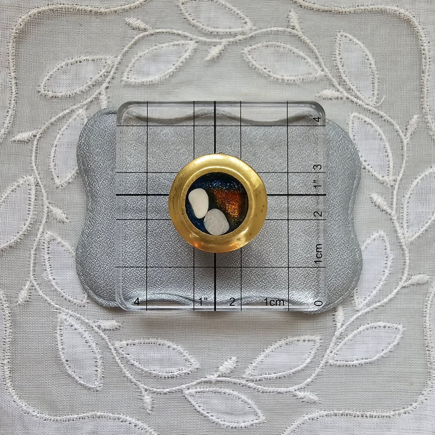 Clip on - Blue and Brown Enamel Clip on Earrings