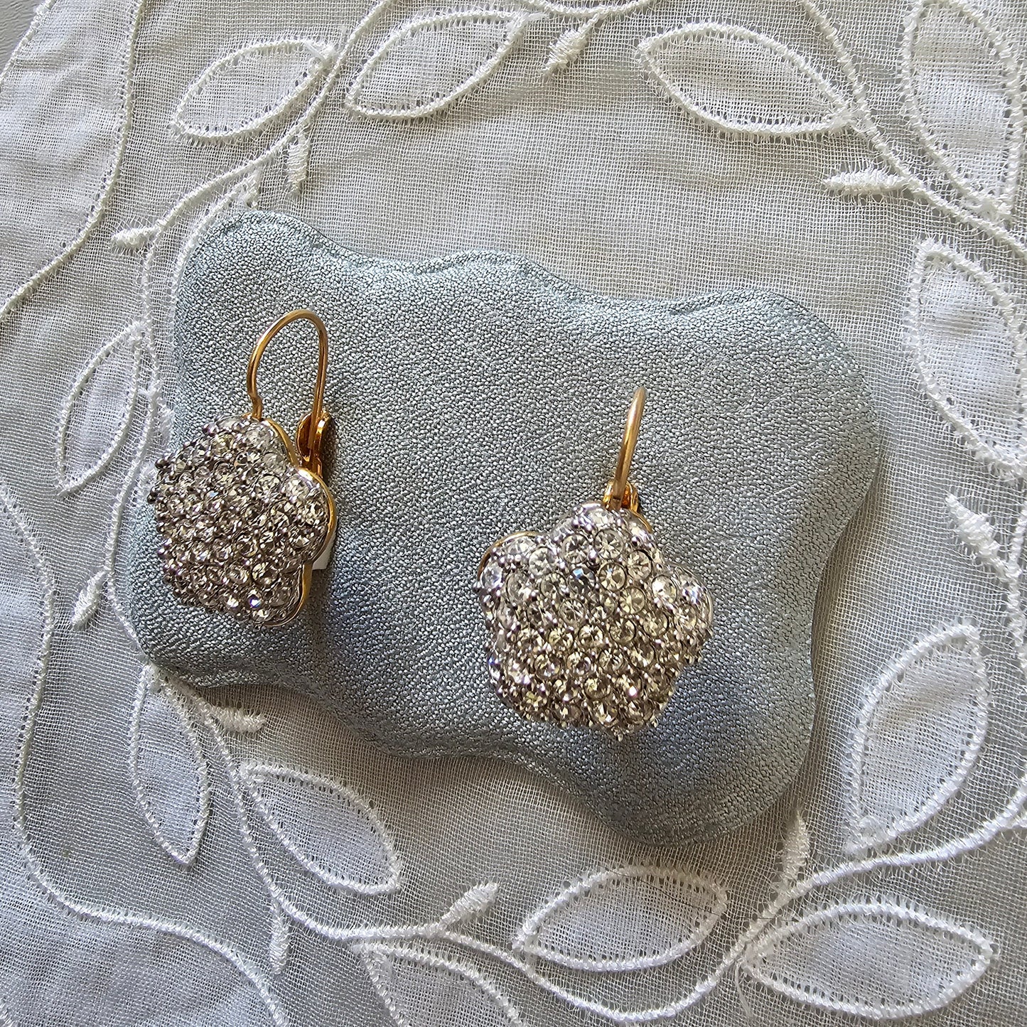 Hooks - Swarovski Crystal Flower Motif Hook Earrings