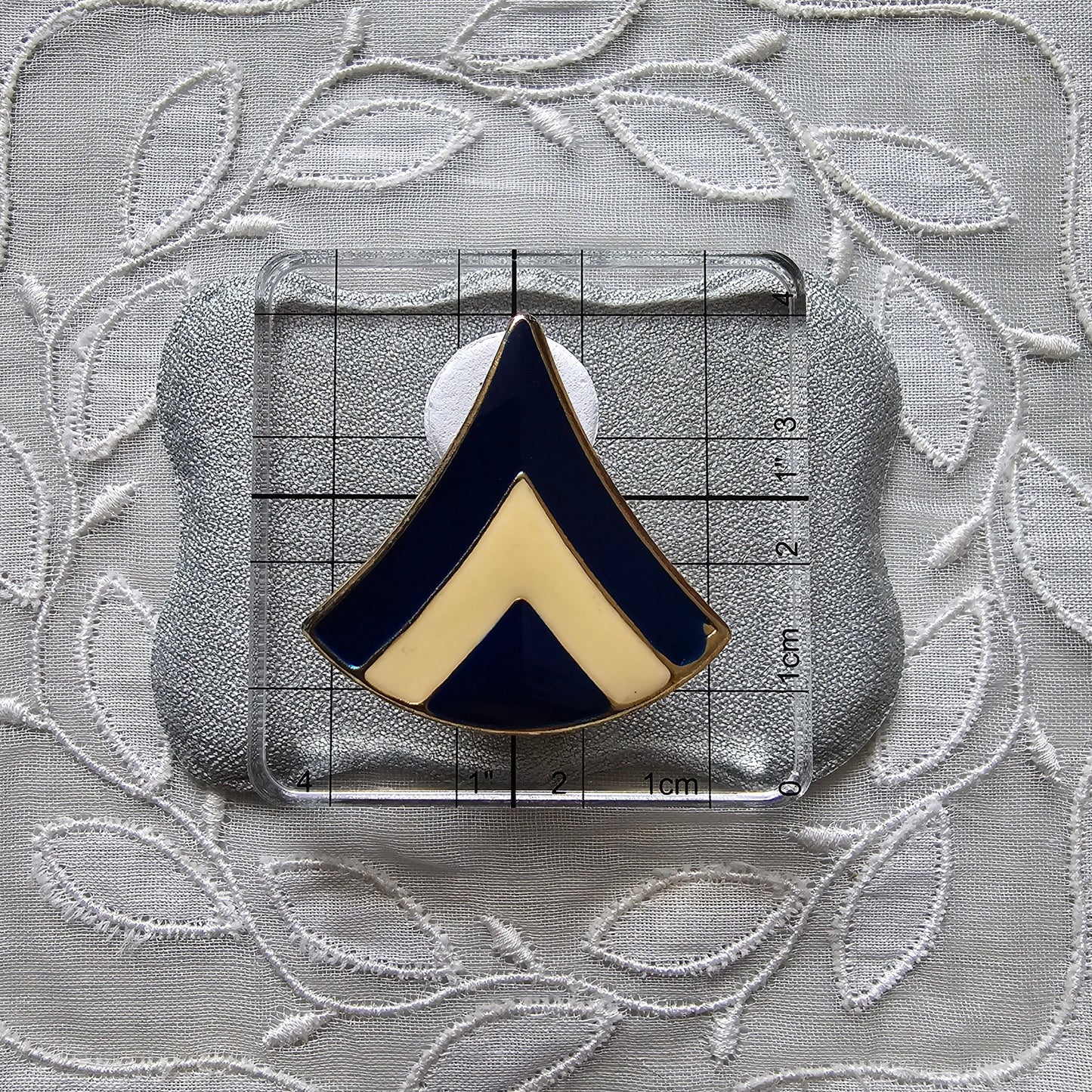 Posts - Cream White and Navy Blue Enamel Earrings
