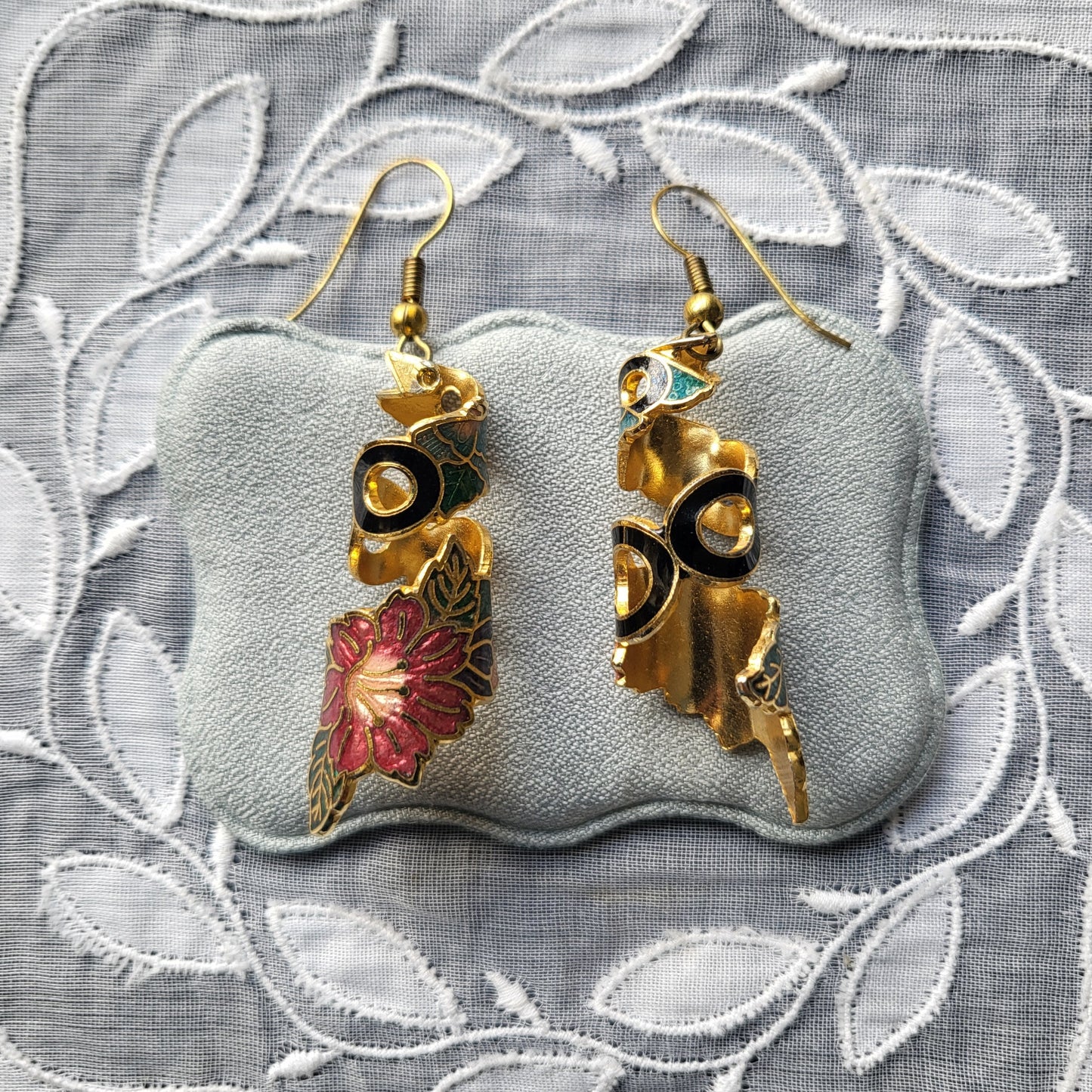 Hooks - Multicolour Enamel Floral Spiral Hook Earrings