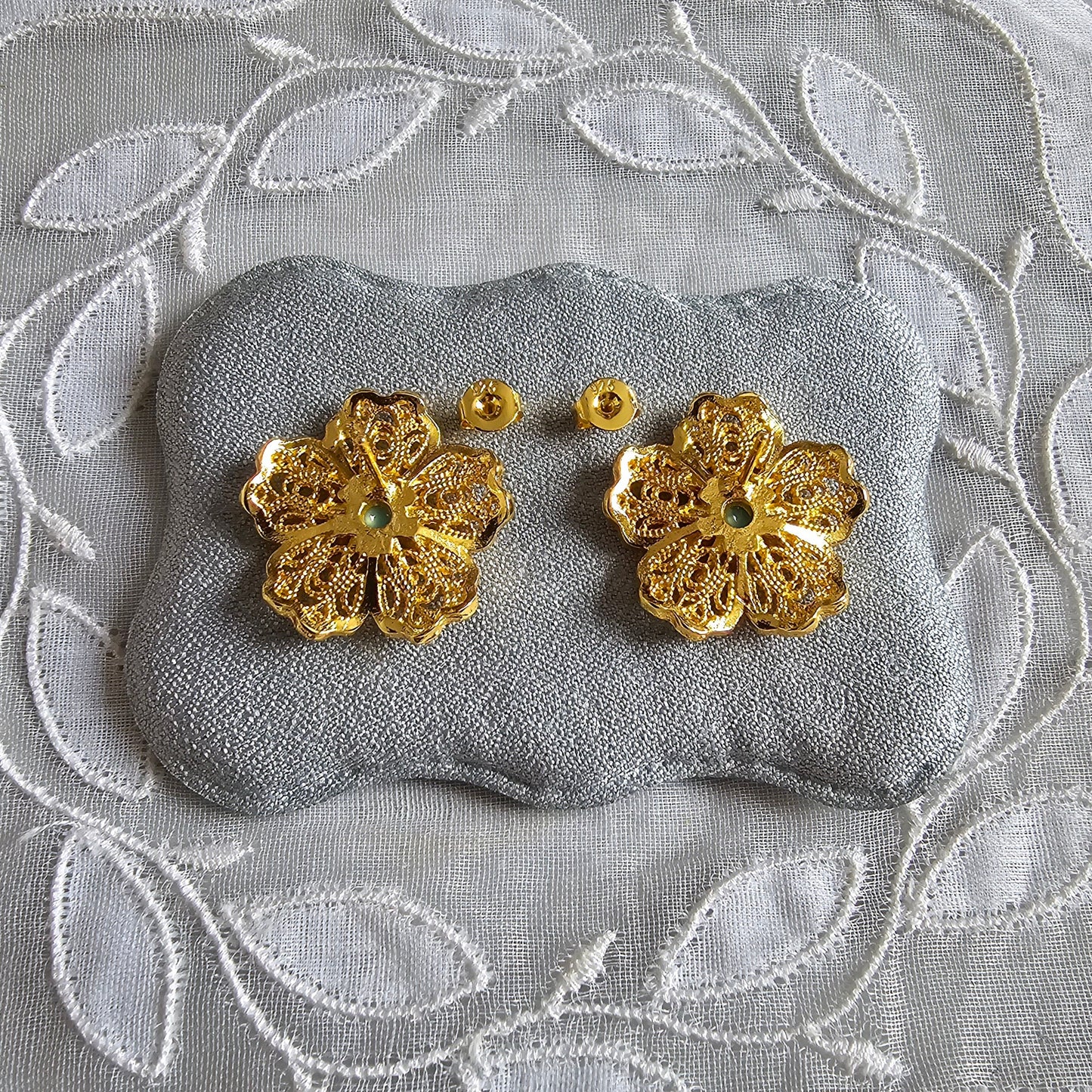 Posts - Filigree Turquoise Flower Stud Earrings