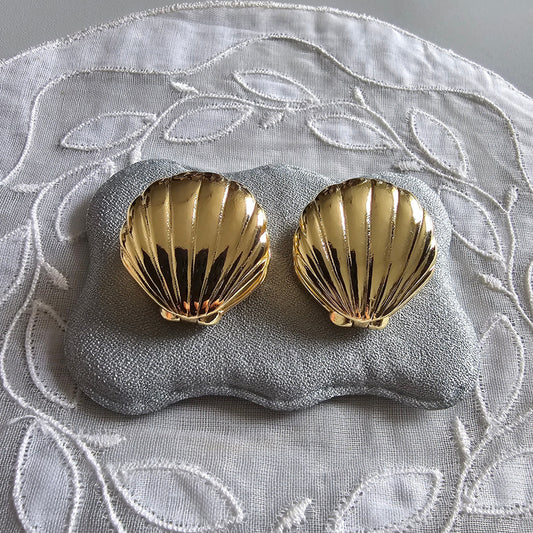 Posts - Gold Shell Pierced Earrings