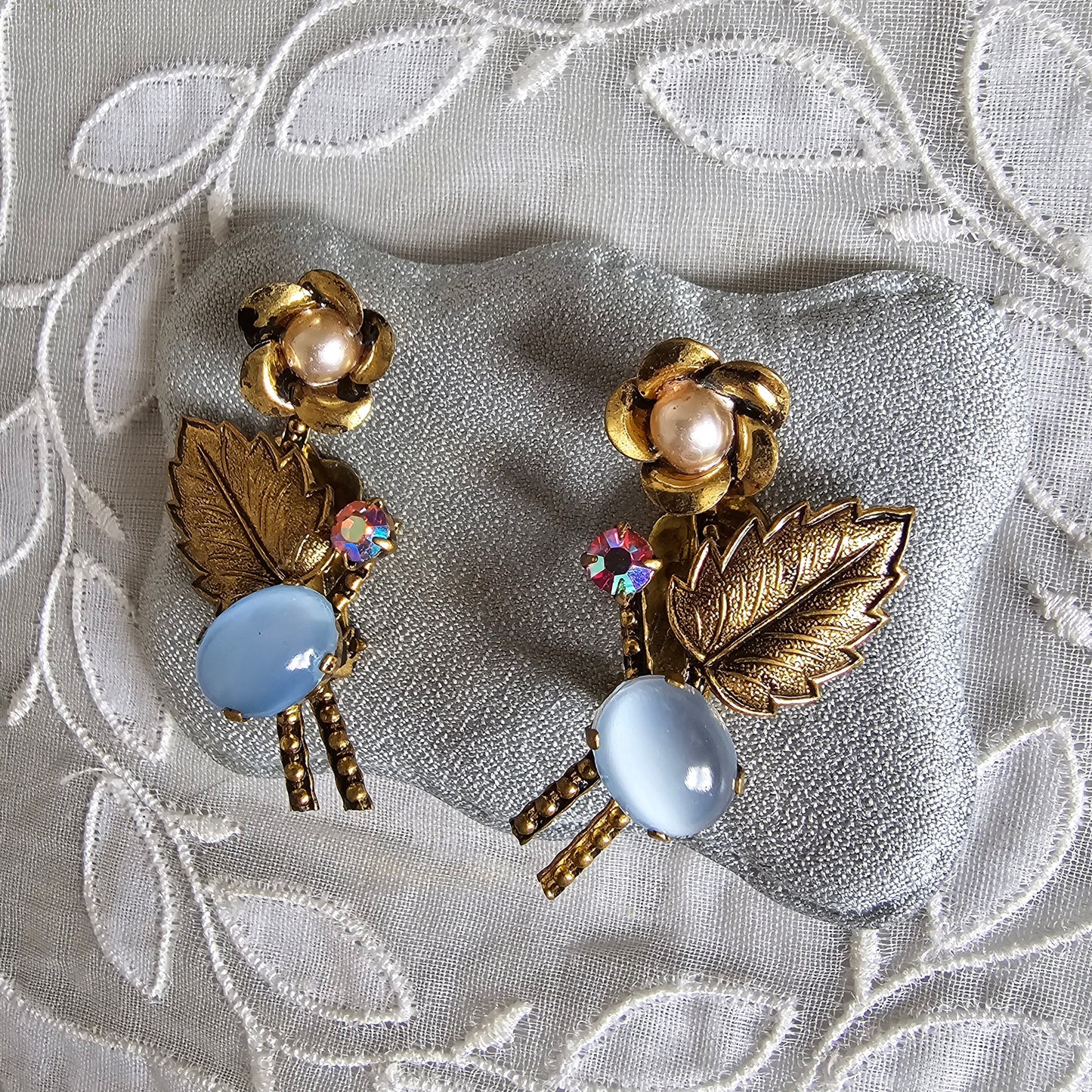 Clip on - Austrian Glass Flower Clip on Earrings