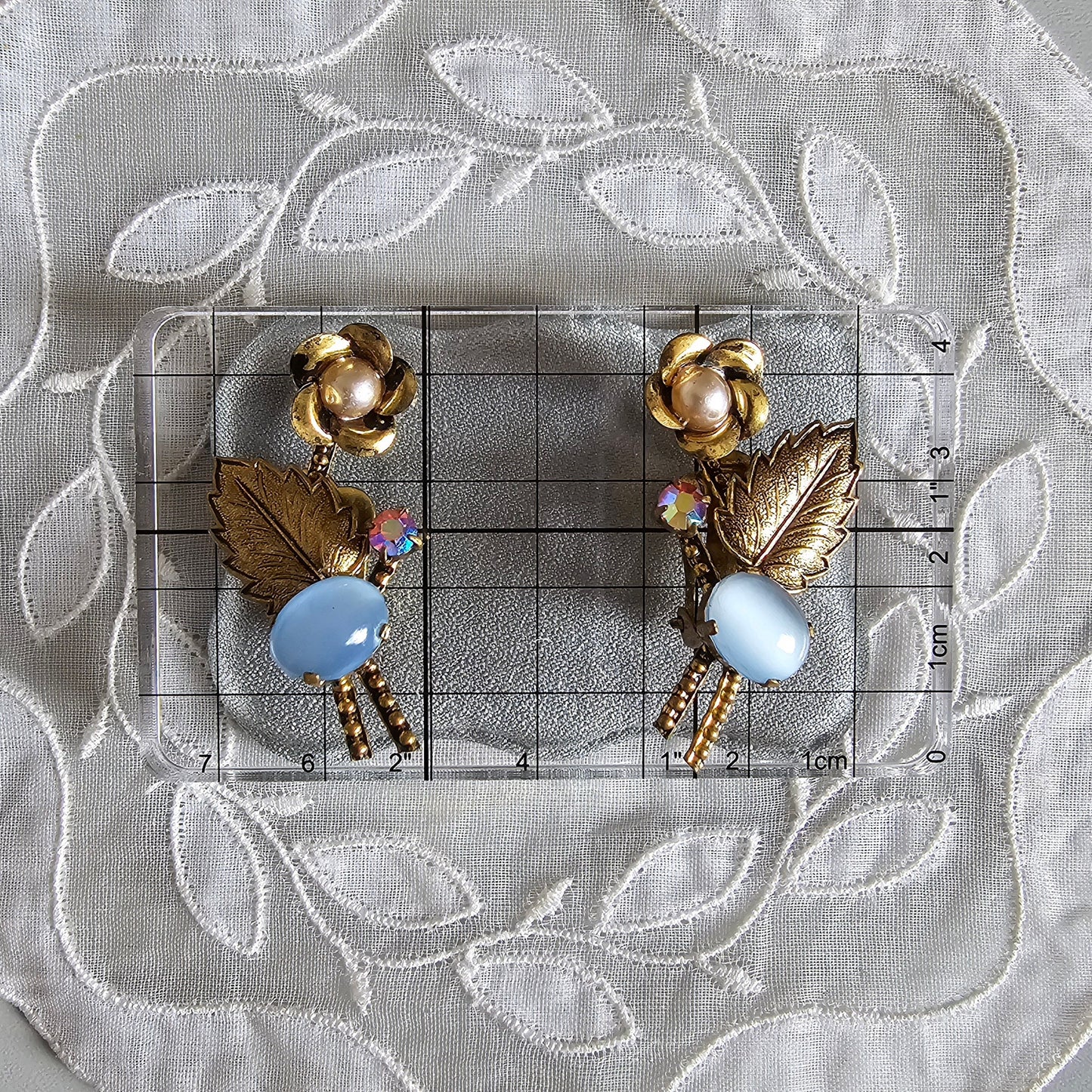 Clip on - Austrian Glass Flower Clip on Earrings