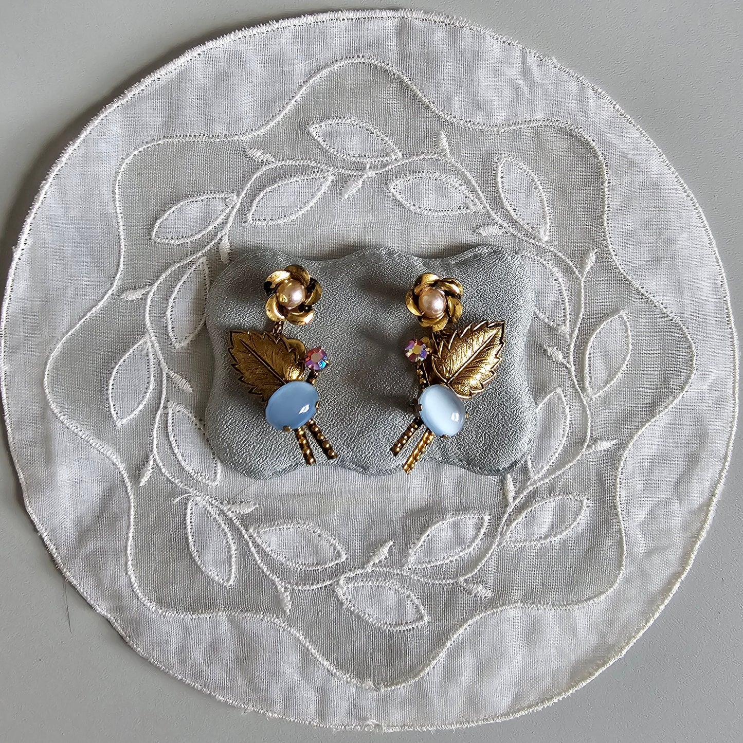 Clip on - Austrian Glass Flower Clip on Earrings