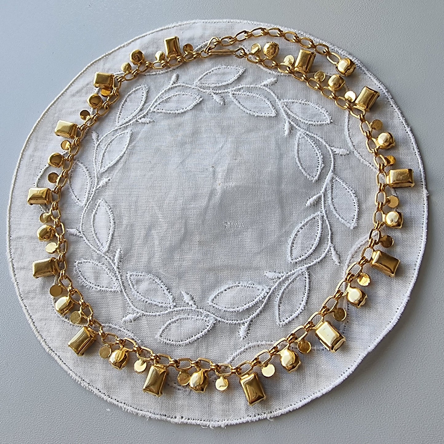 Necklace - Blue Crystals Chain Necklace