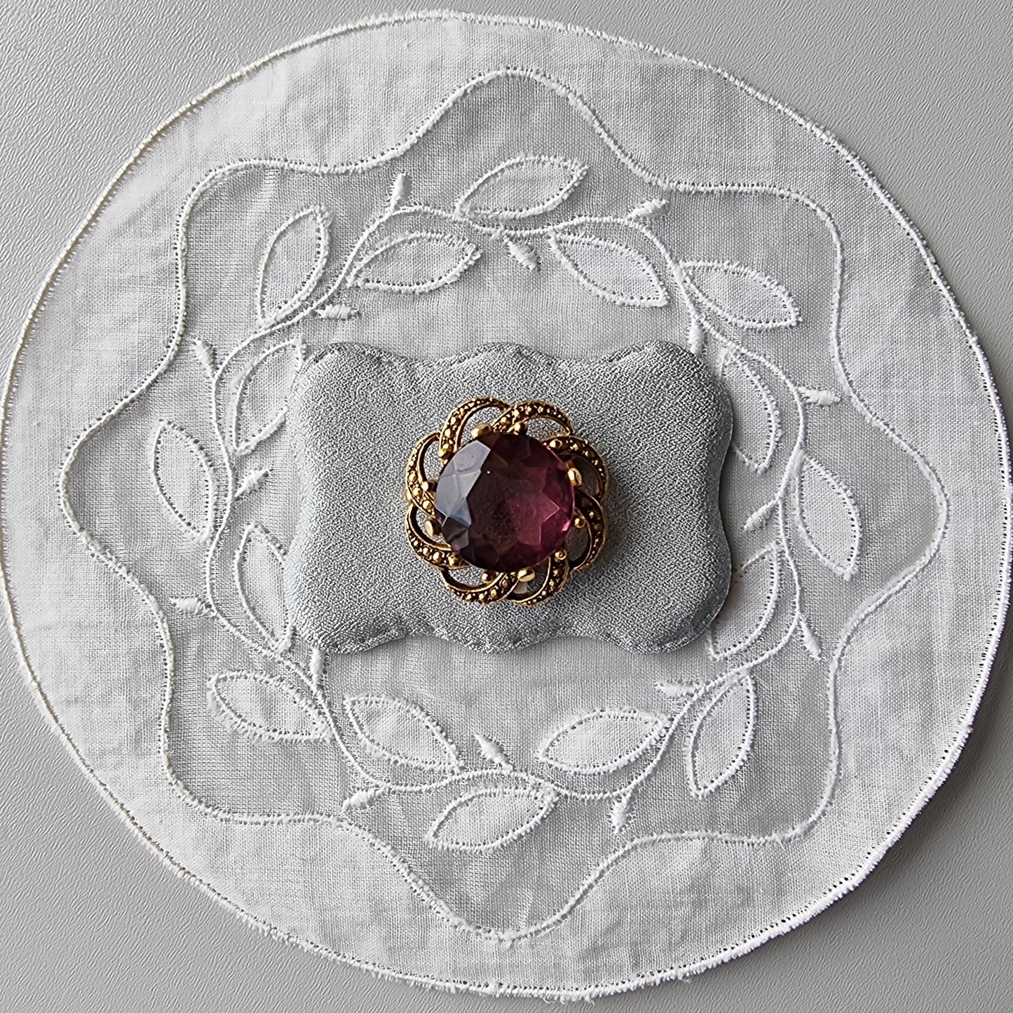 Brooch - Purple Gem Flower Brooch