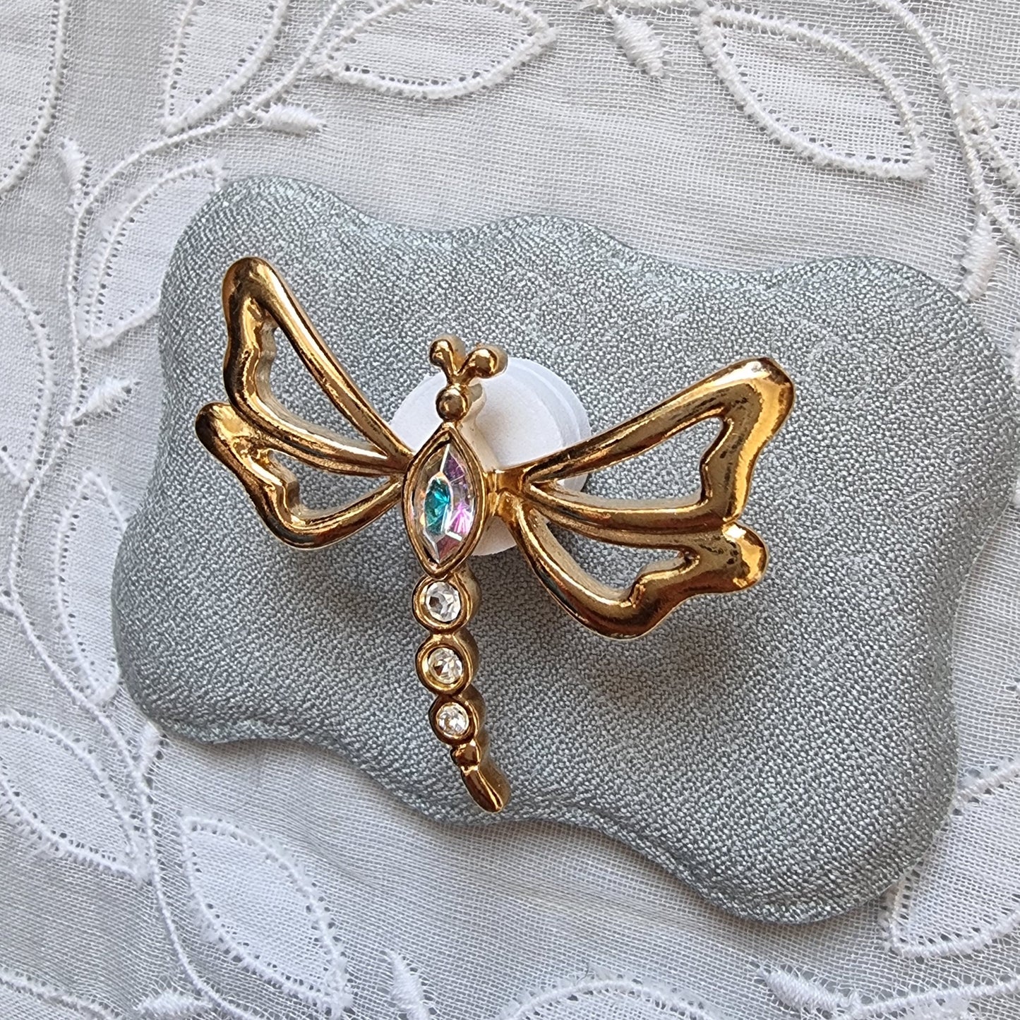 Pin - Aurora Borealis Crystal Dragonfly Pin Brooch