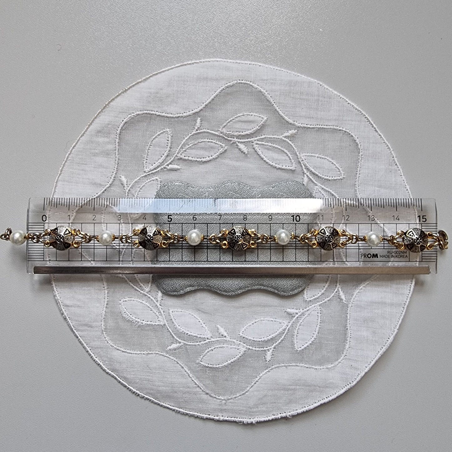 Bracelet - Damascene Pearl Link Bracelet