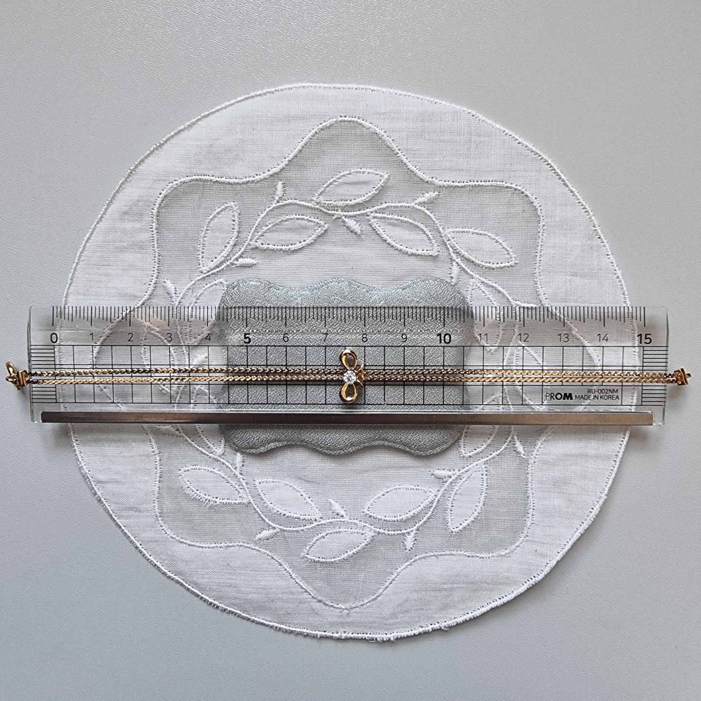 Bracelet - Thin Gold Bow Double Chain Bracelet