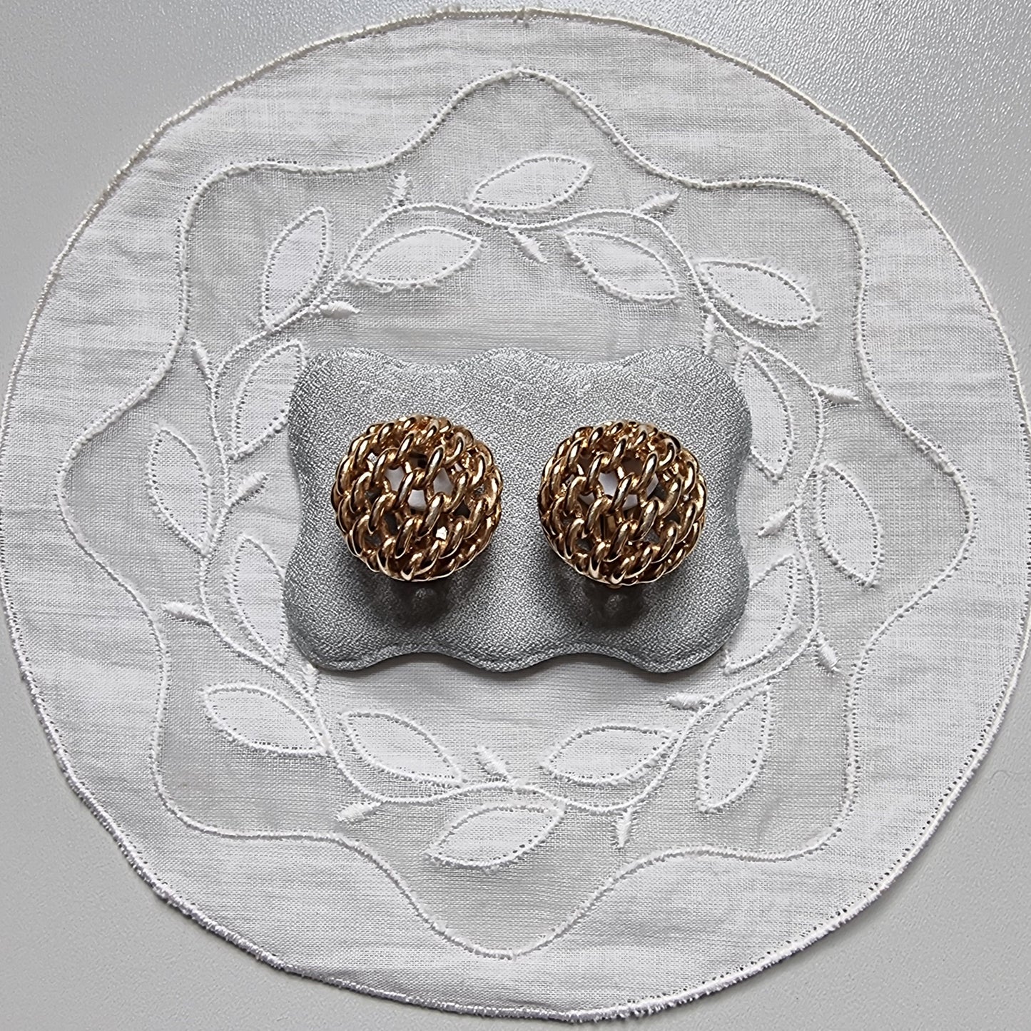 Clip on - Gold Chain Dome Clip on Earrings