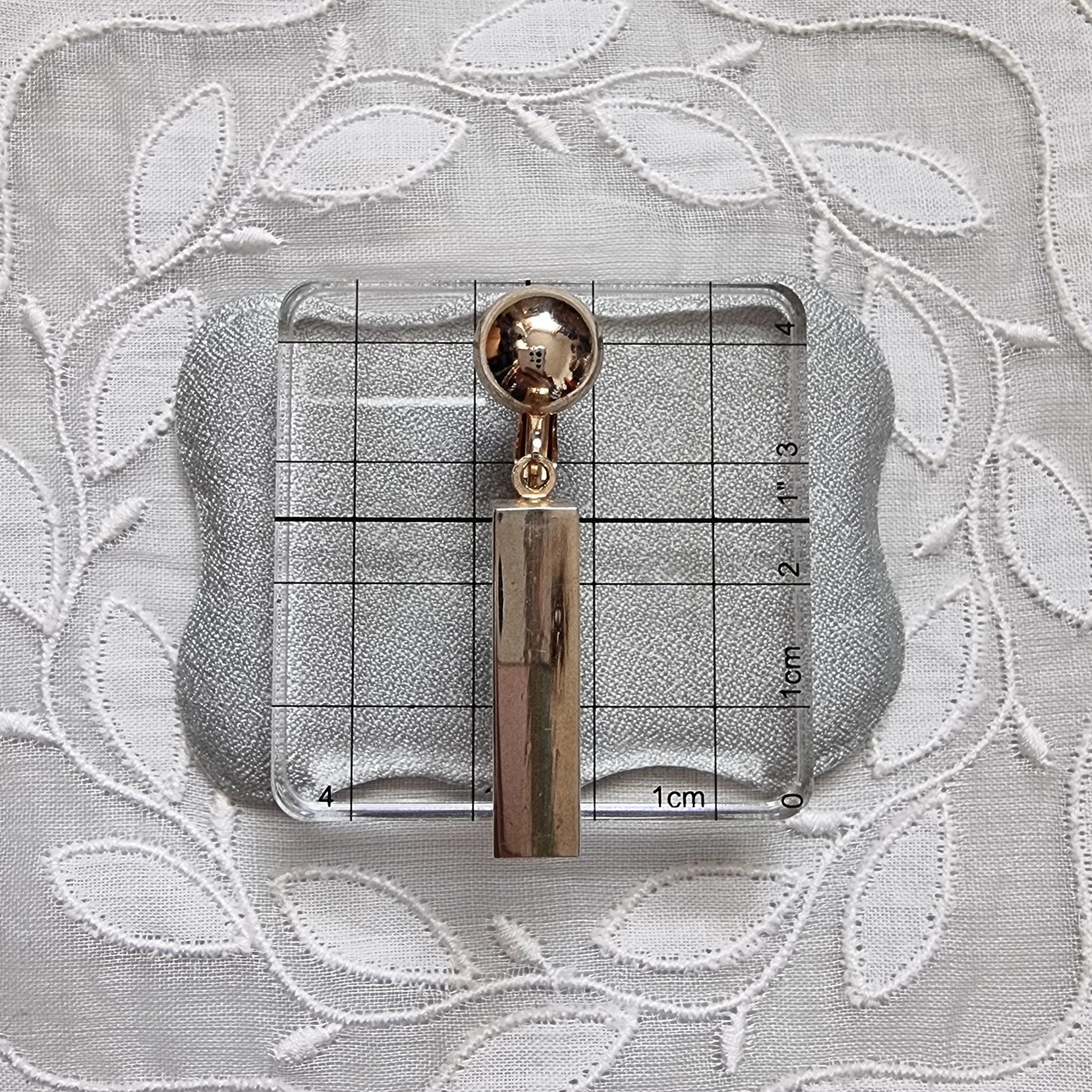 Clip on - Gold Block Drop Clip on Earrings