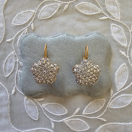 Hooks - Swarovski Crystal Flower Motif Hook Earrings