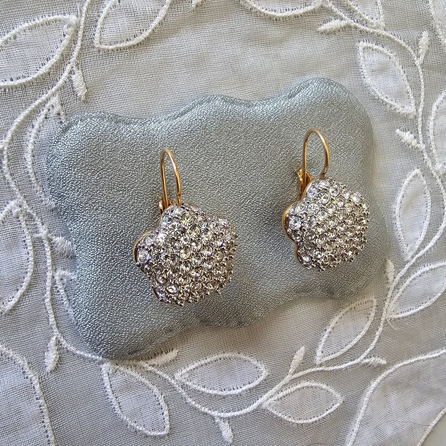 Hooks - Swarovski Crystal Flower Motif Hook Earrings