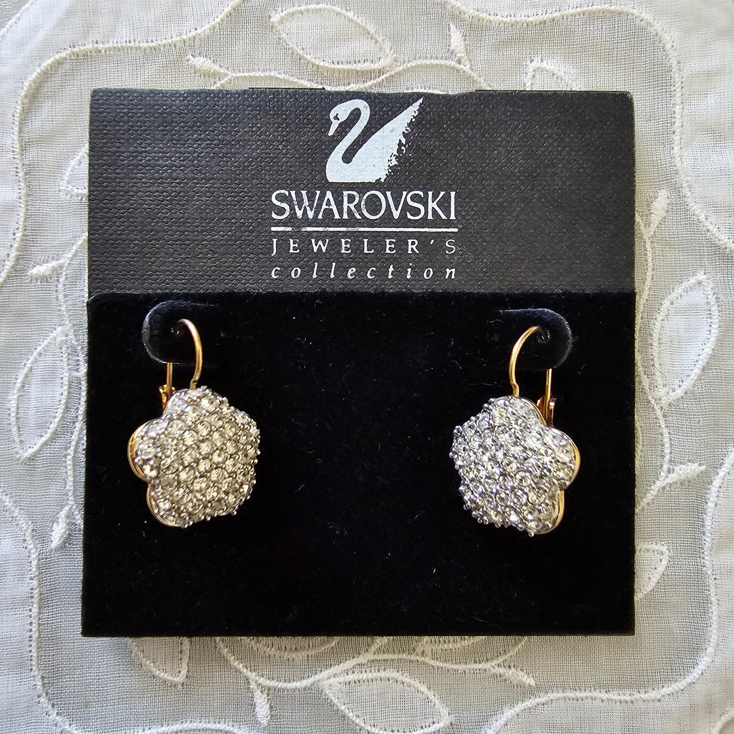 Hooks - Swarovski Crystal Flower Motif Hook Earrings