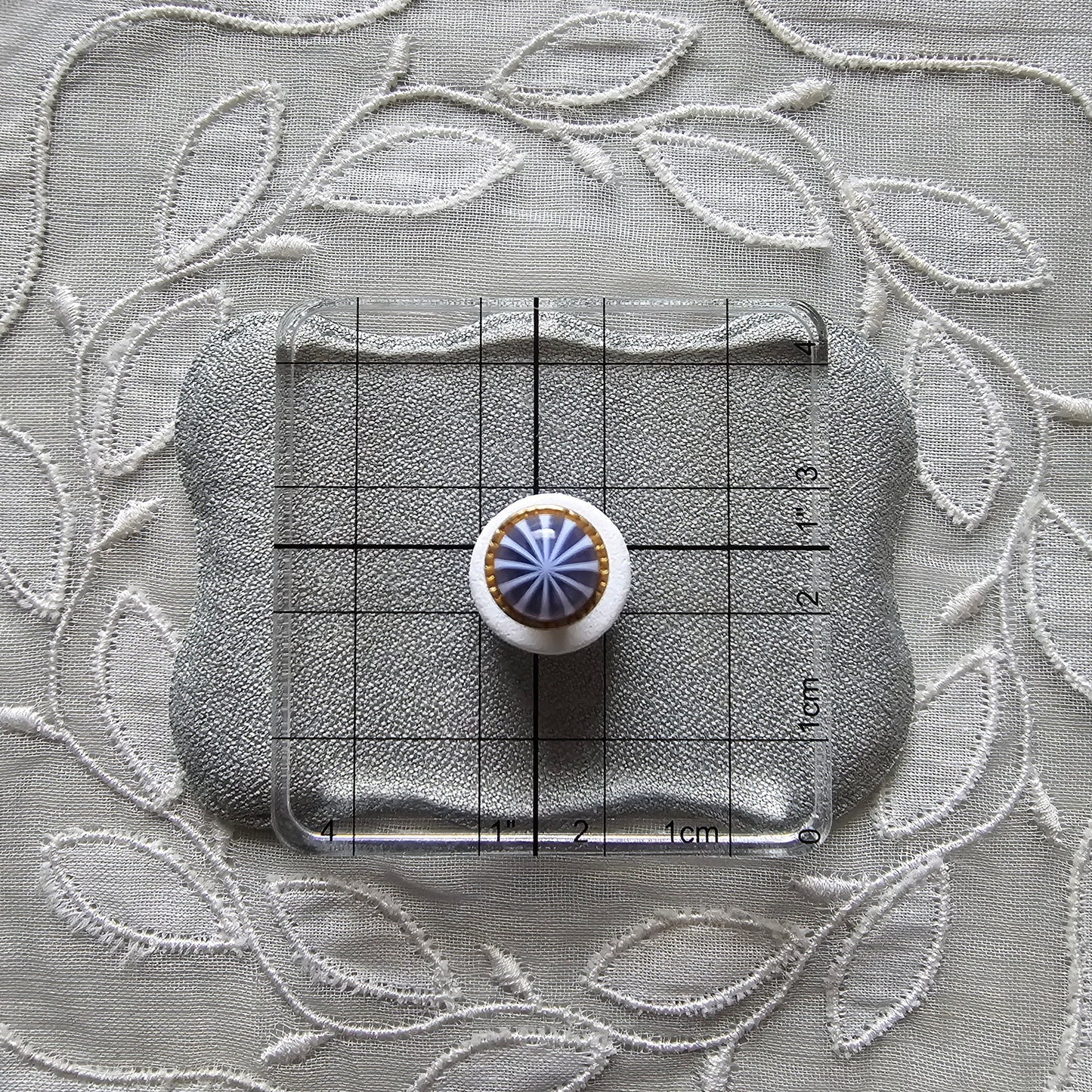 Posts - Blue and White Cabochon Stud Earrings