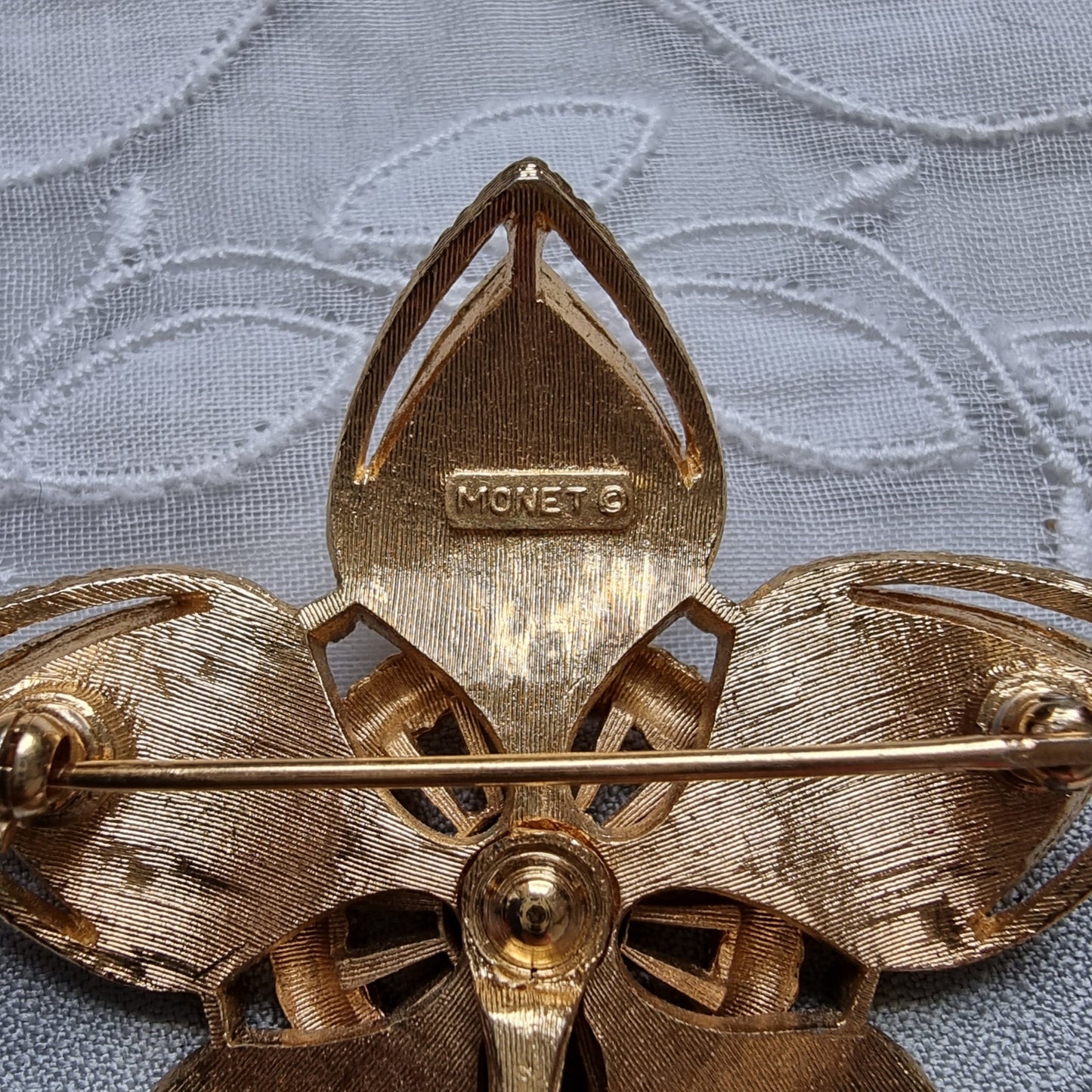 Brooch - Monet Matte Gold Flower Stem Brooch