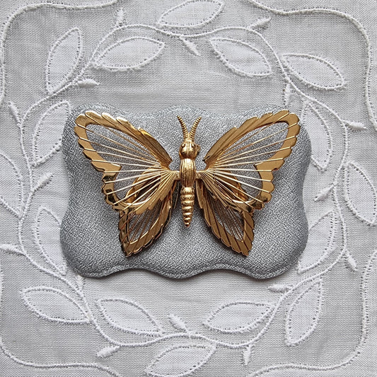 Brooch - Monet Gold Wire Butterfly Brooch