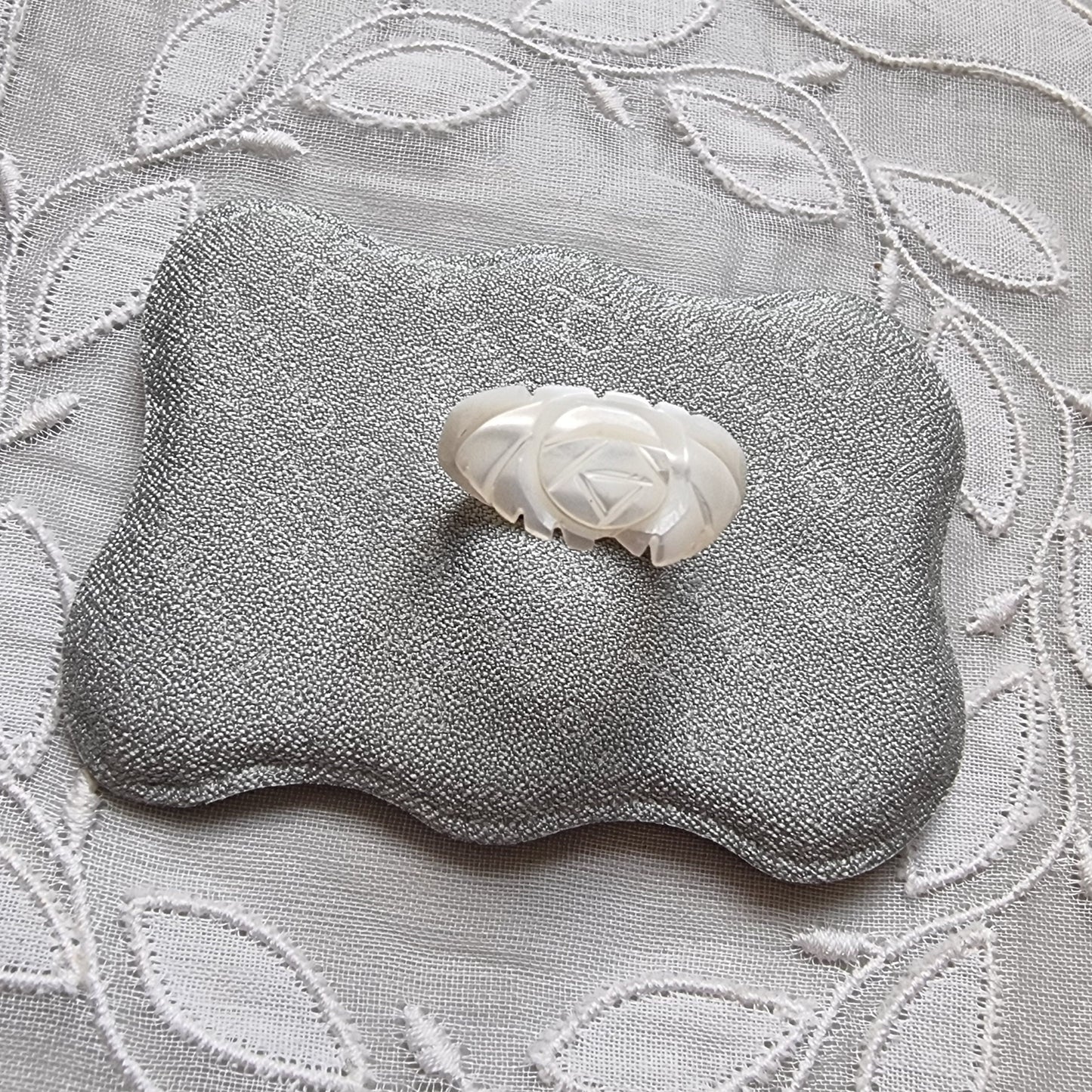 Ring - Carved Mother of Pearl Flower Ring