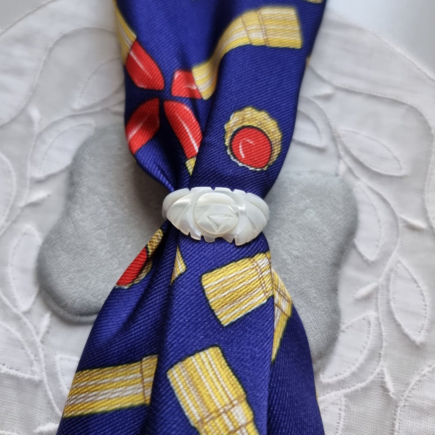 Ring - Carved Mother of Pearl Flower Ring