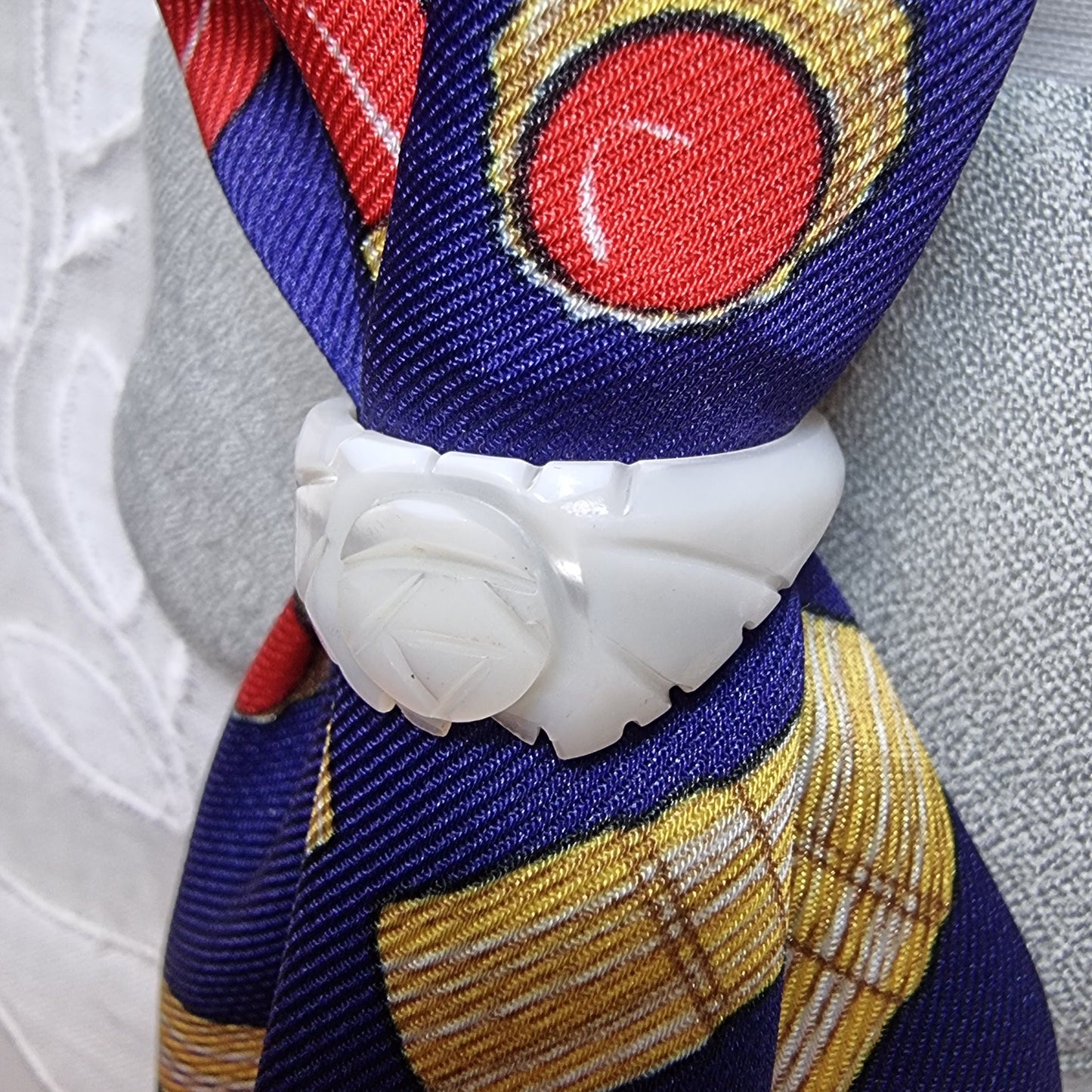 Ring - Carved Mother of Pearl Flower Ring