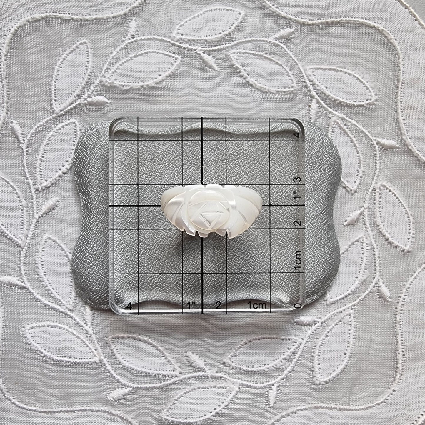 Ring - Carved Mother of Pearl Flower Ring